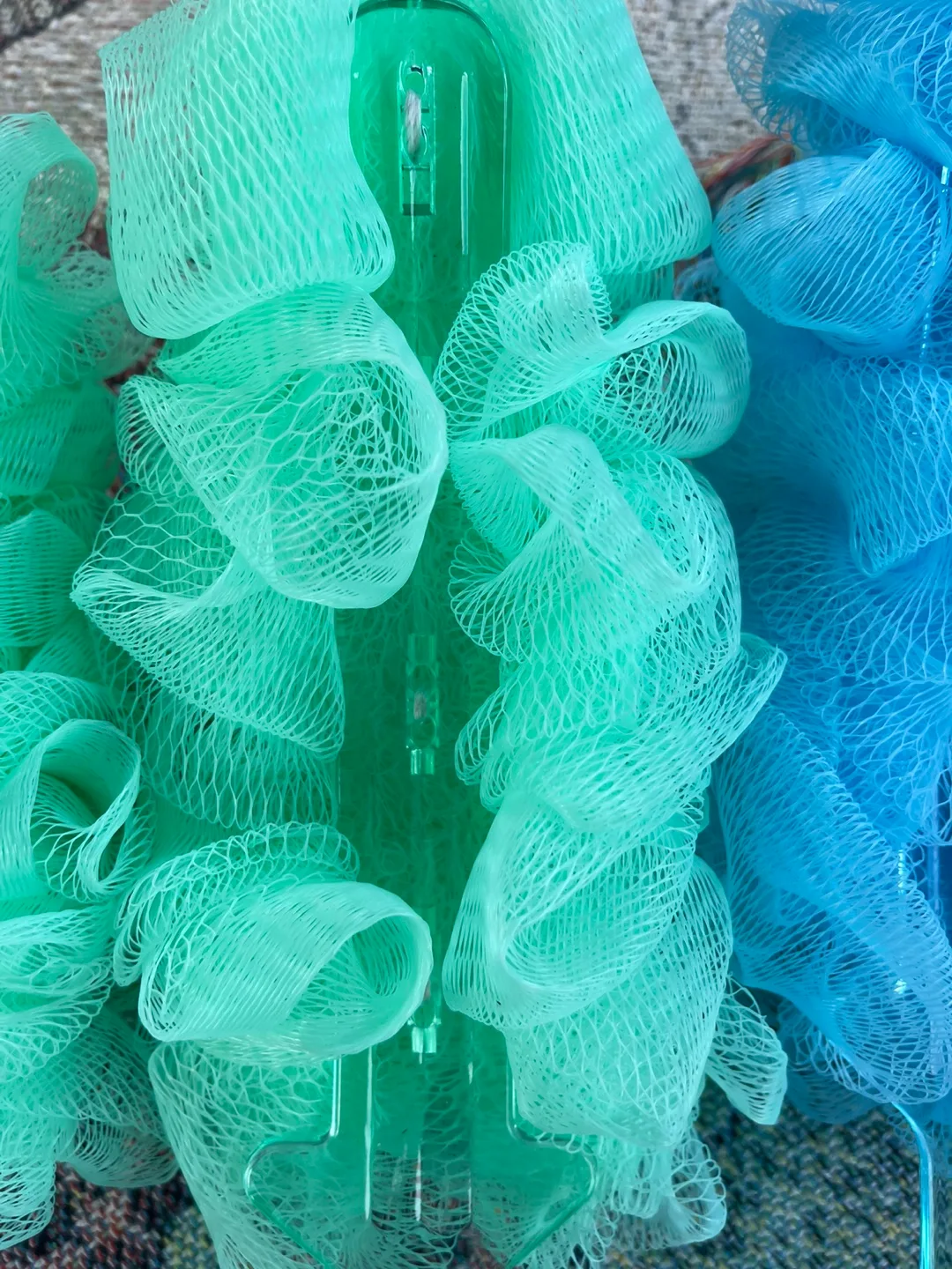 Bath Loofah with Handle - Green, Blue, Purple image indicator(2)