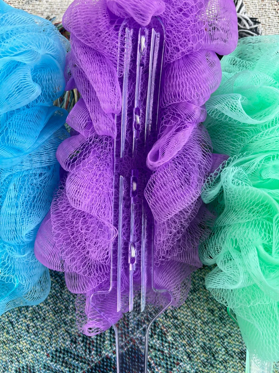 Bath Loofah with Handle - Green, Blue, Purple image indicator(4)
