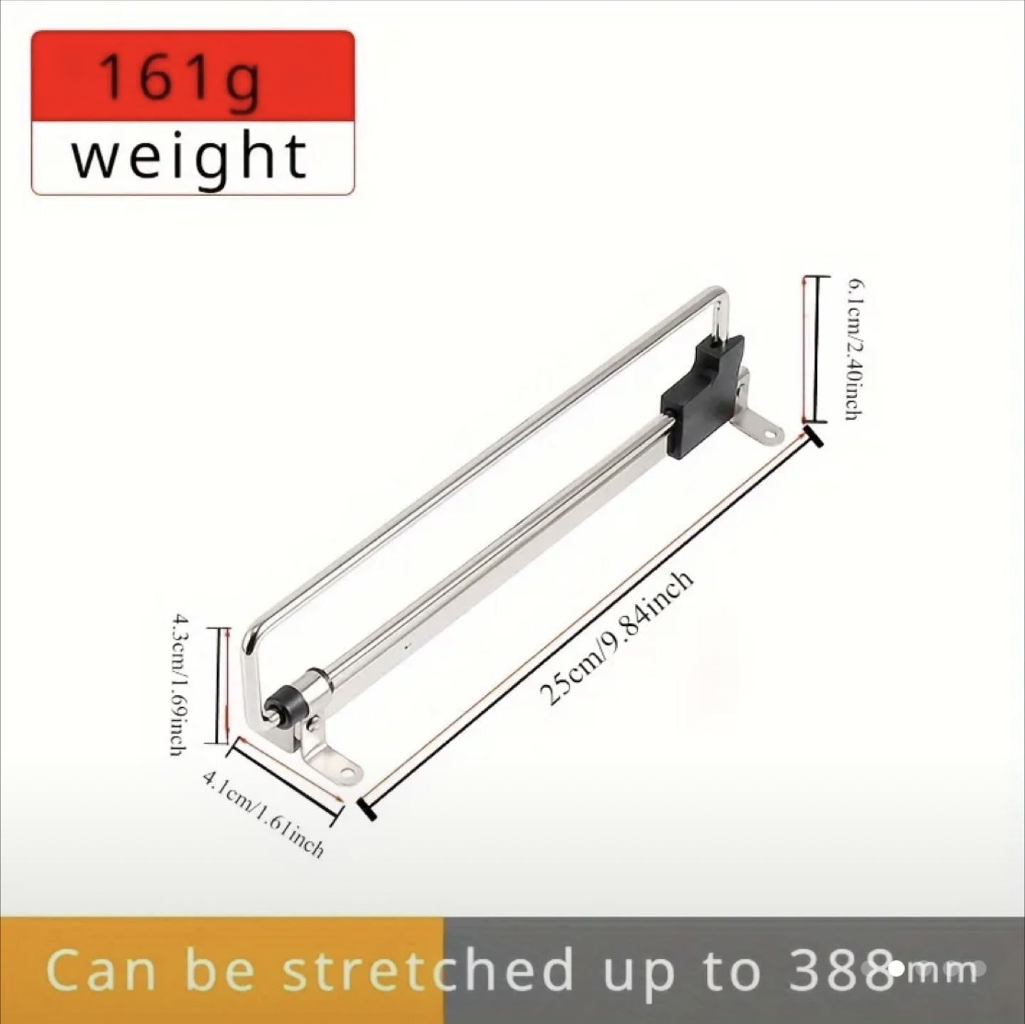4 sets Retractable Clothes Rail Closet Rod, Extendable - photo 3