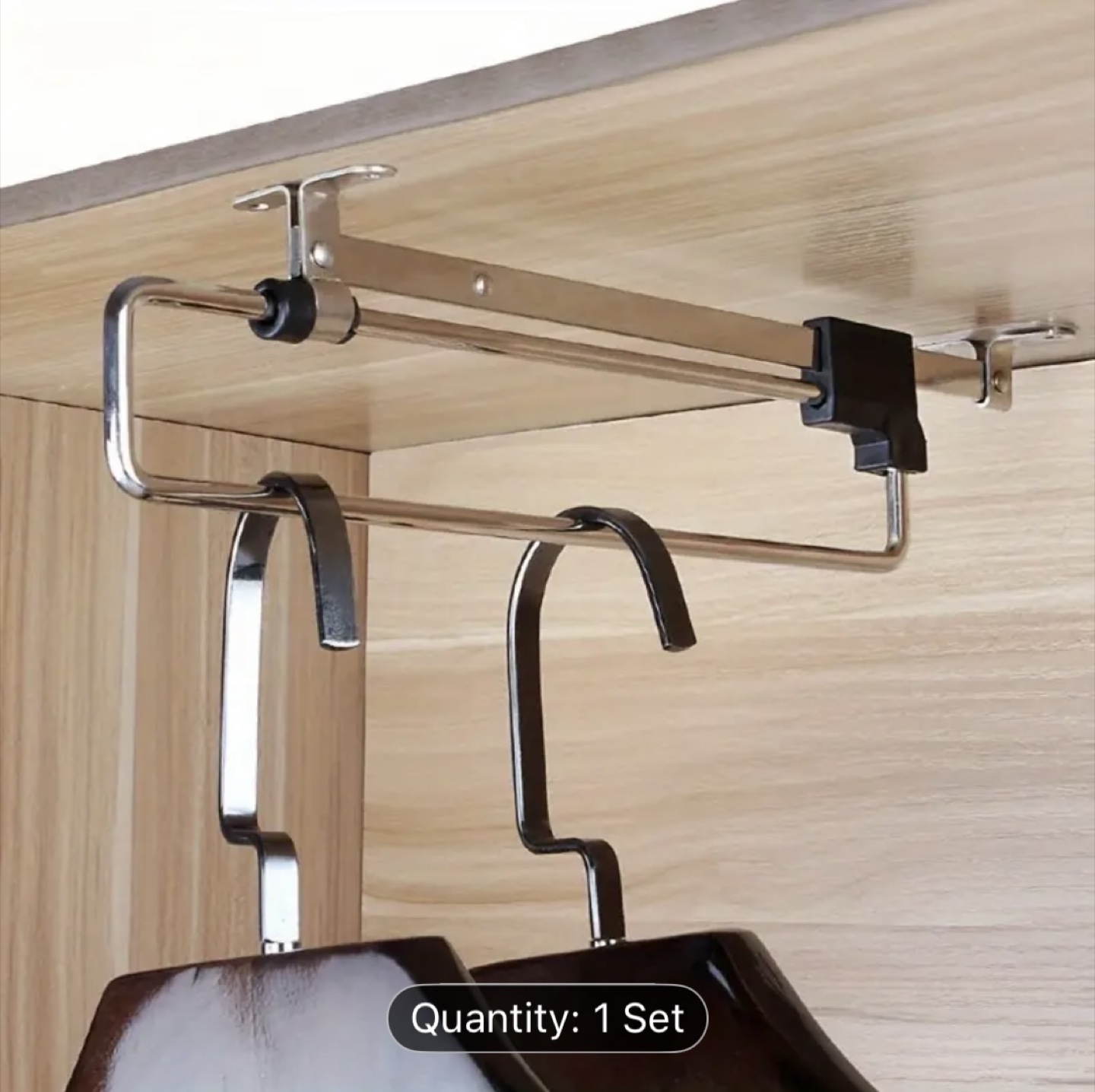 4 sets Retractable Clothes Rail Closet Rod, Extendable