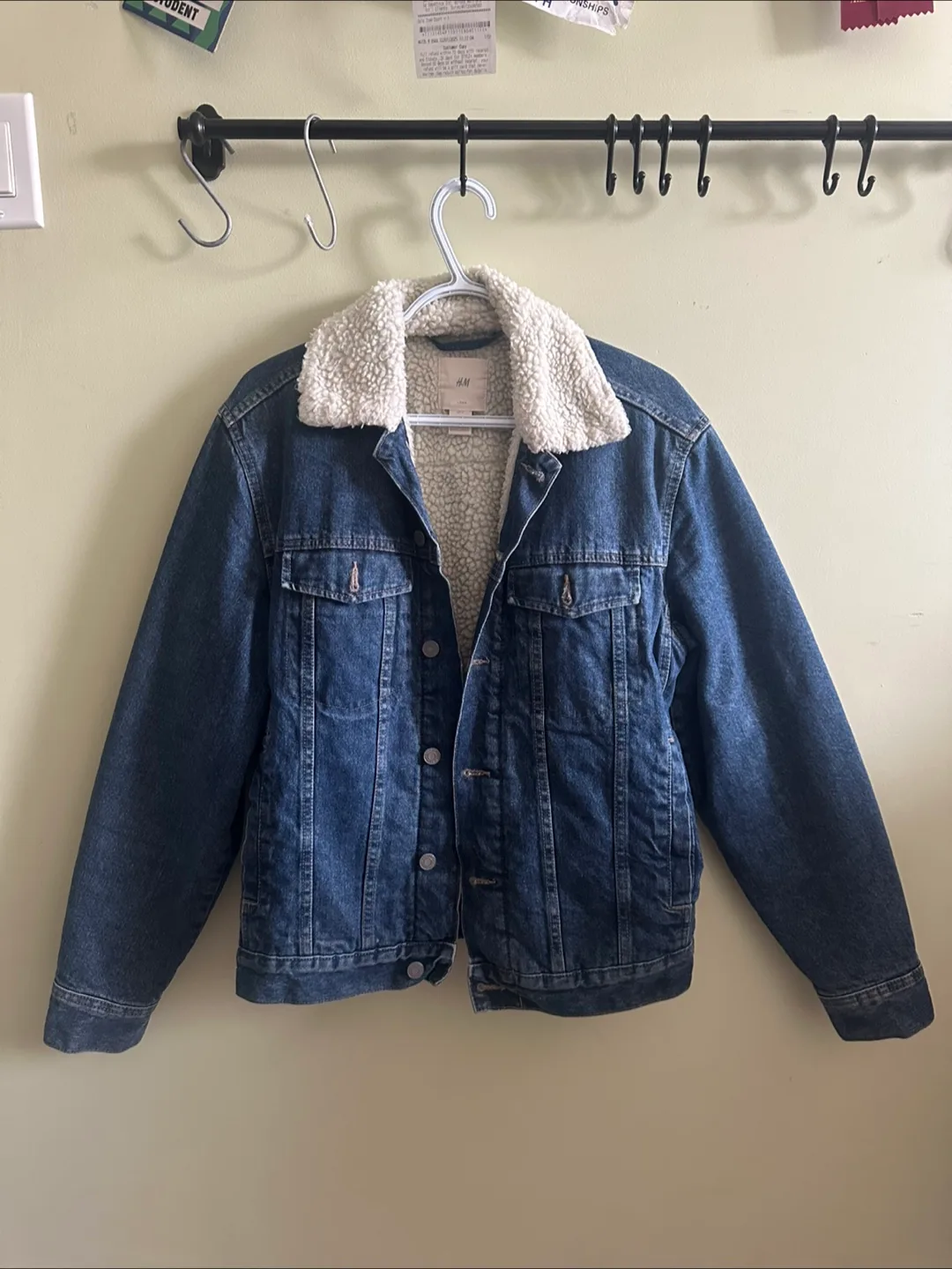 Mens H&M Sherpa Jean Jacket thumbnail