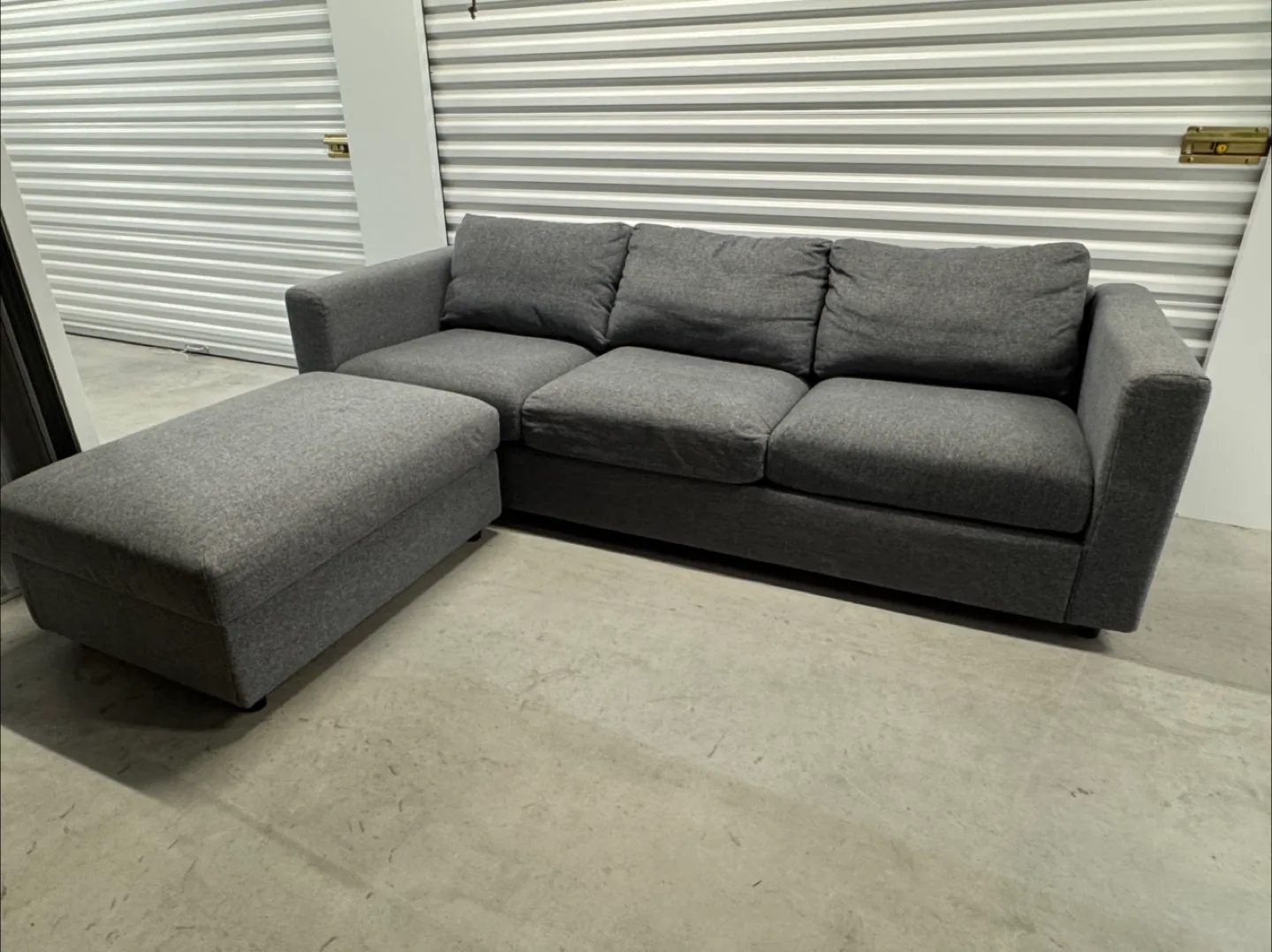 Ikea Grey Sofa with Ottoman thumbnail