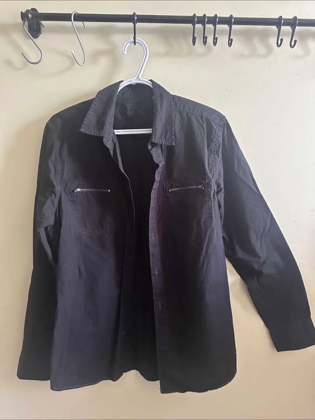 Mens Guess Black Button Up Shirt thumbnail
