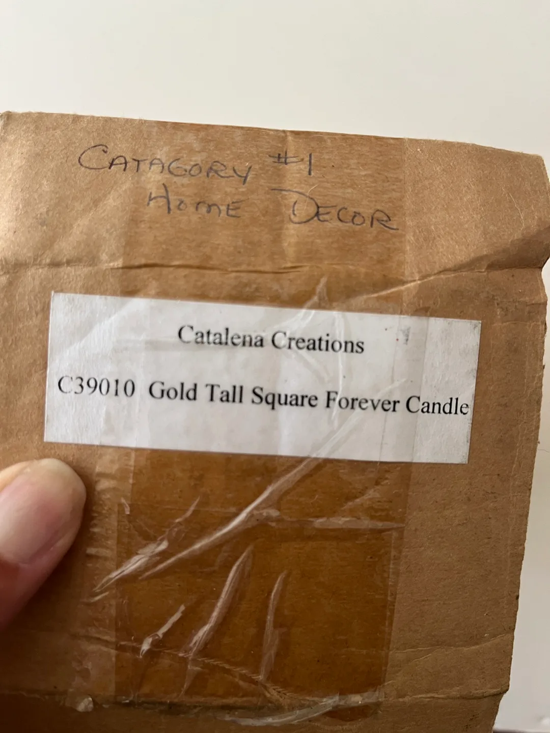 Catalena Creations Gold Tall Square Forever Candle image indicator(4)