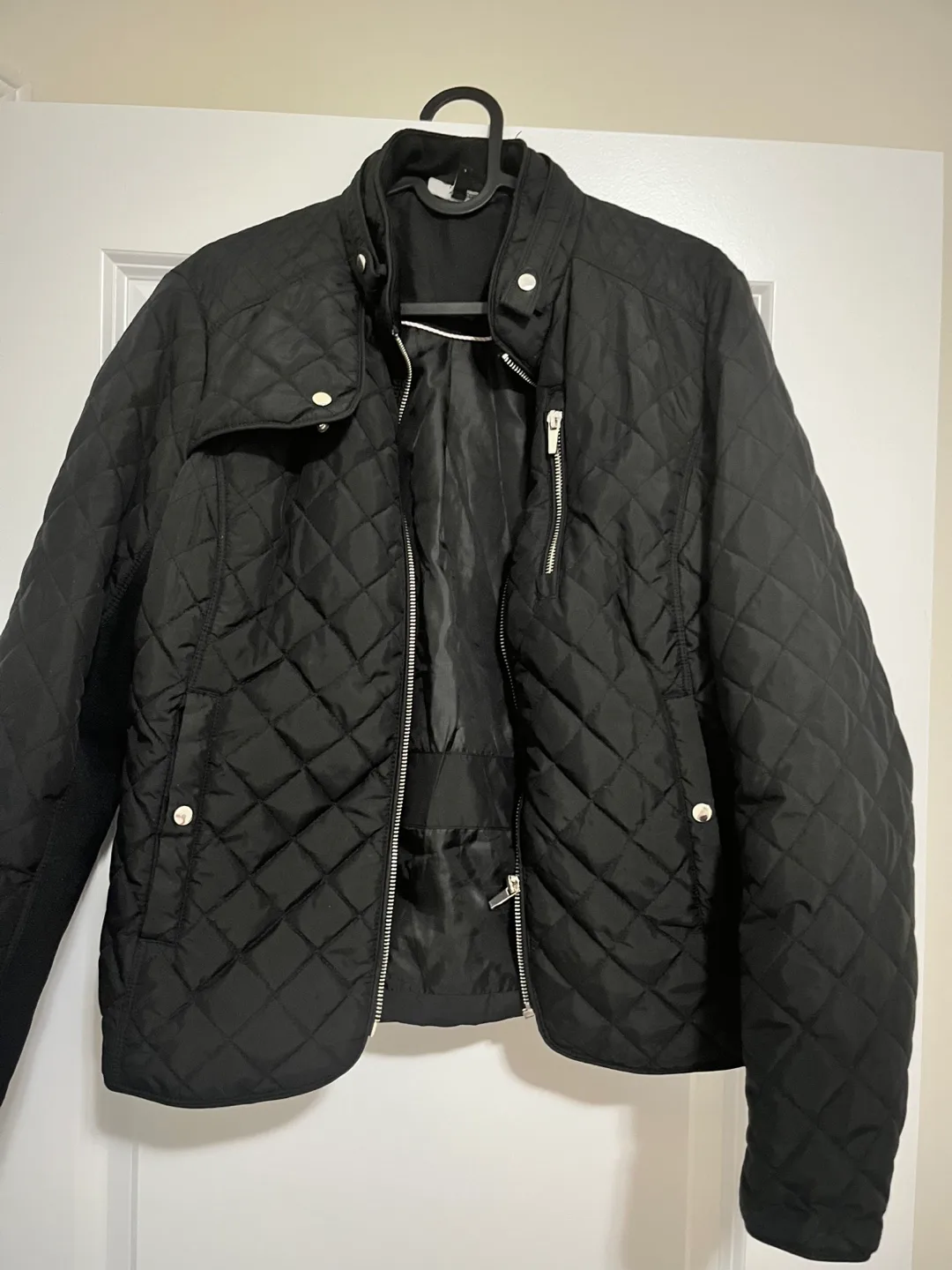 Vero Moda Black Quilted Jacket - Size L thumbnail