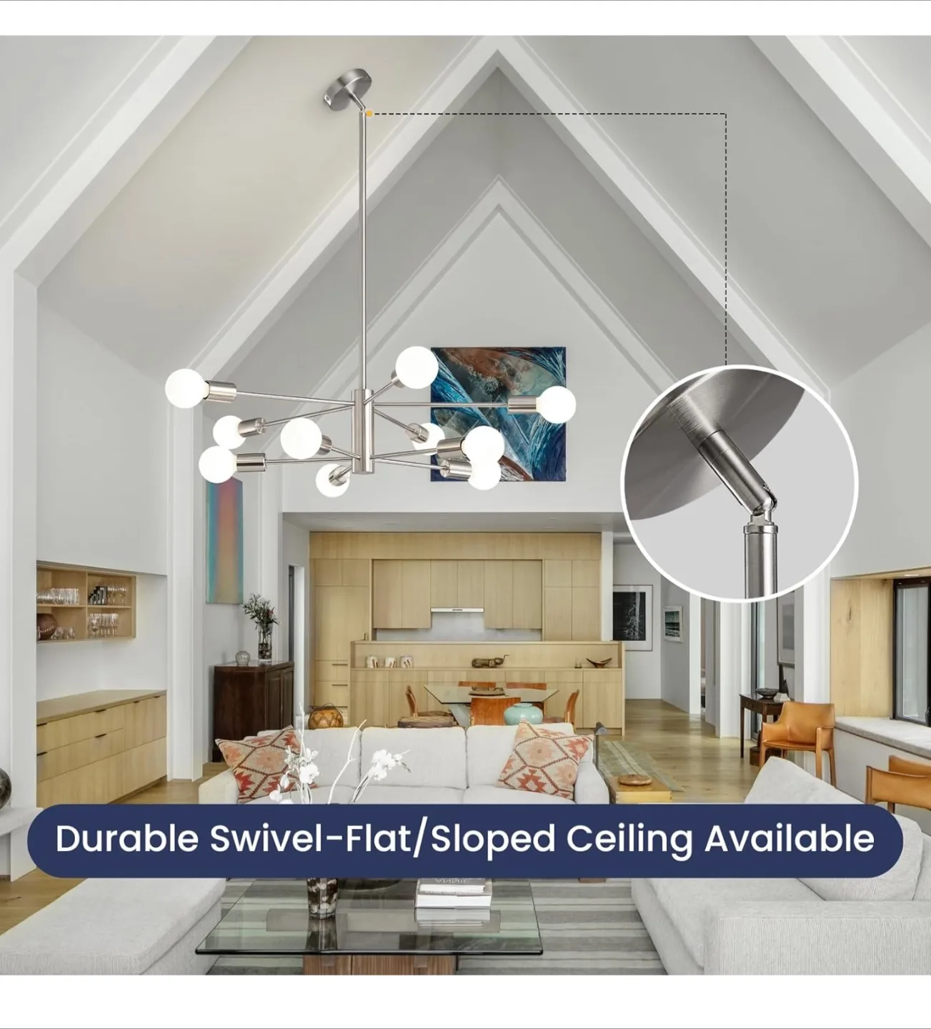 Modern Sputnik Style Chandelier BRAND NEW! image indicator(4)