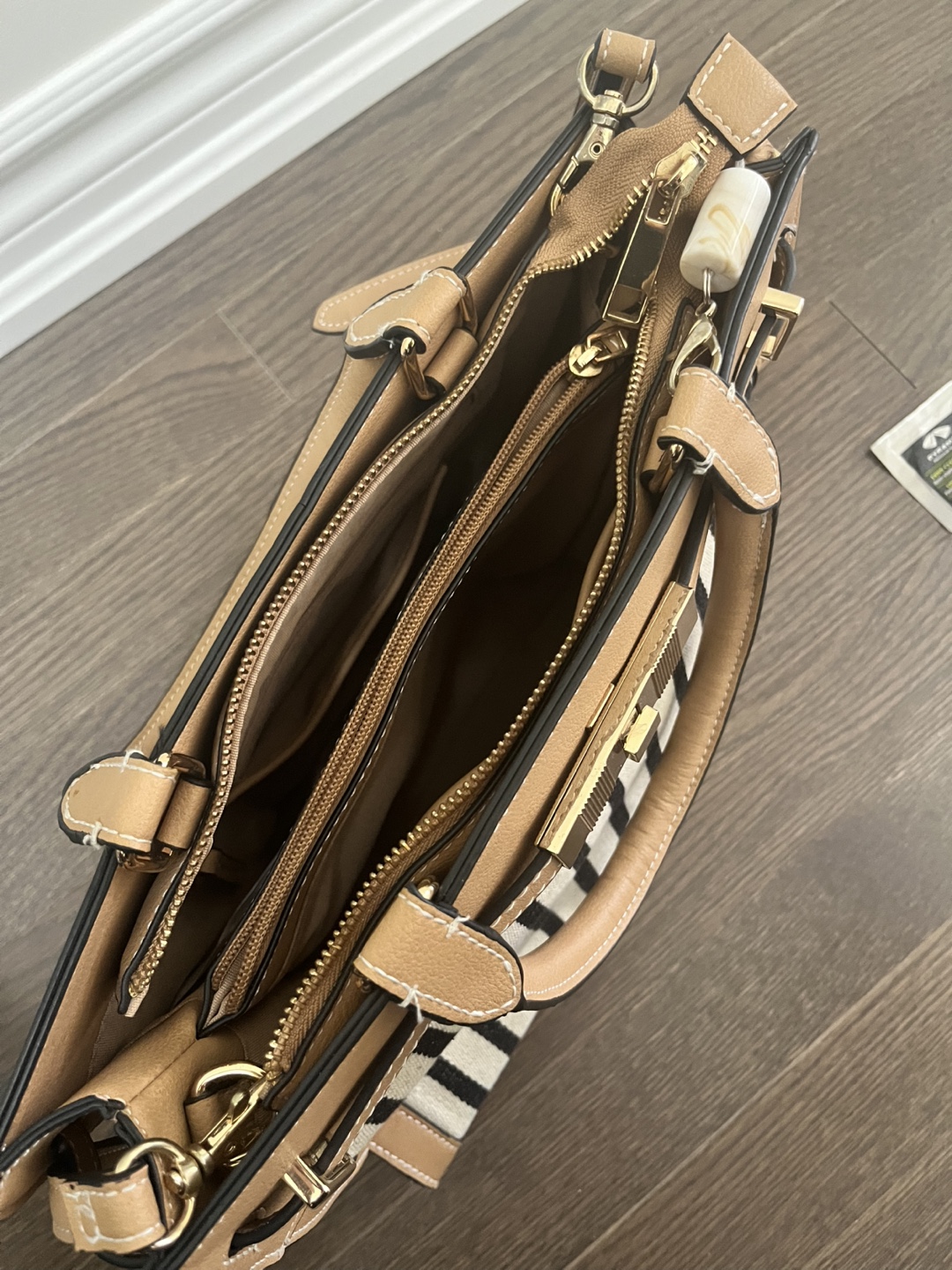 Aldo Tote Bag - Beige and Striped - photo 2
