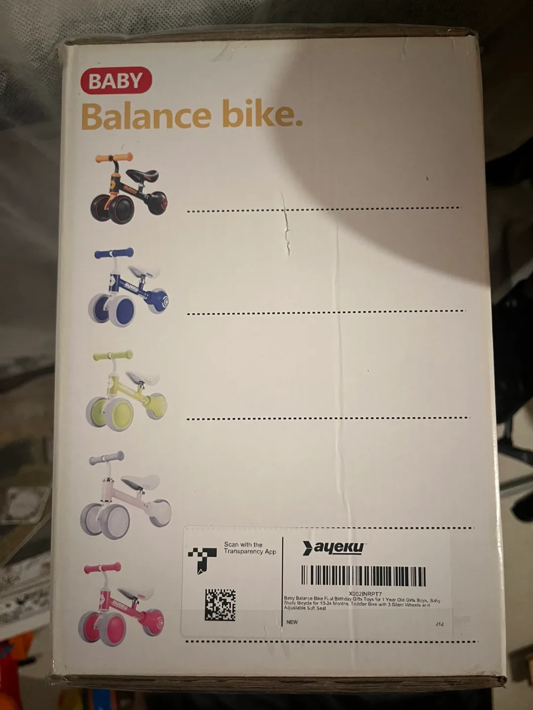 Ayeku Baby Balance Bike - Ages 1-2 - New in Box! image indicator(3)