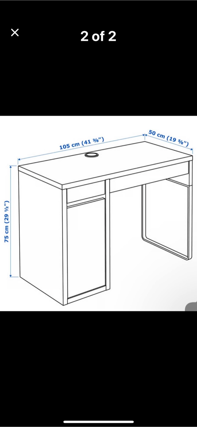 IKEA White Desk, 41 3/8" - photo 2