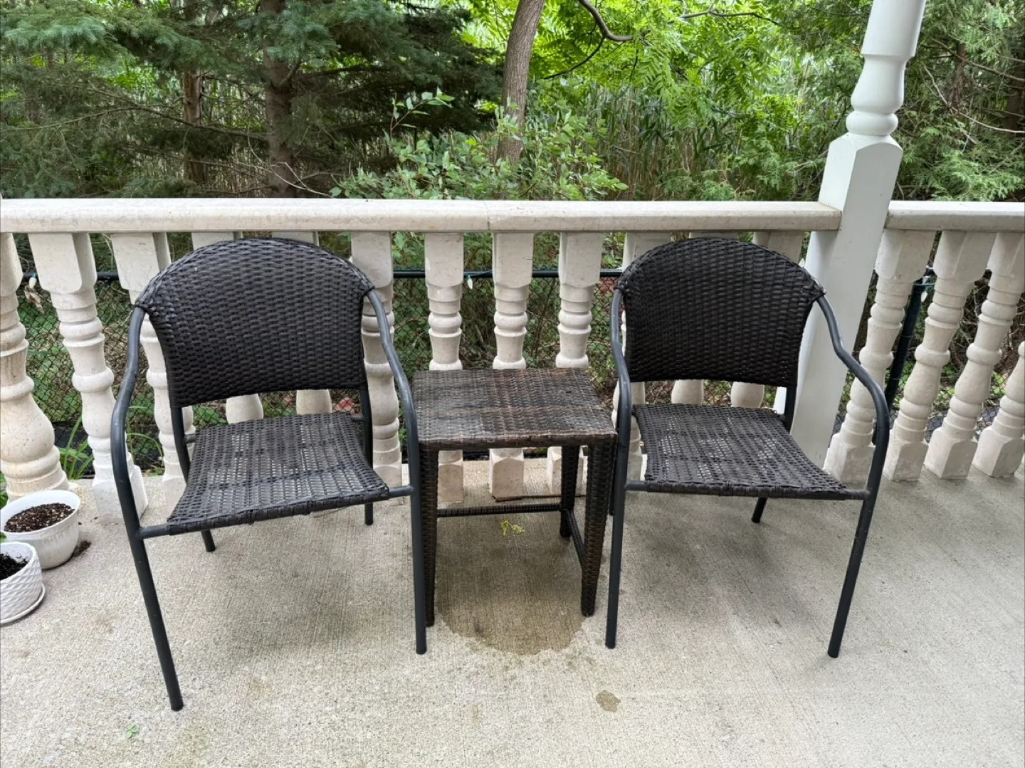 Outdoor Wicker Patio Set - Table & 2 Chairs thumbnail