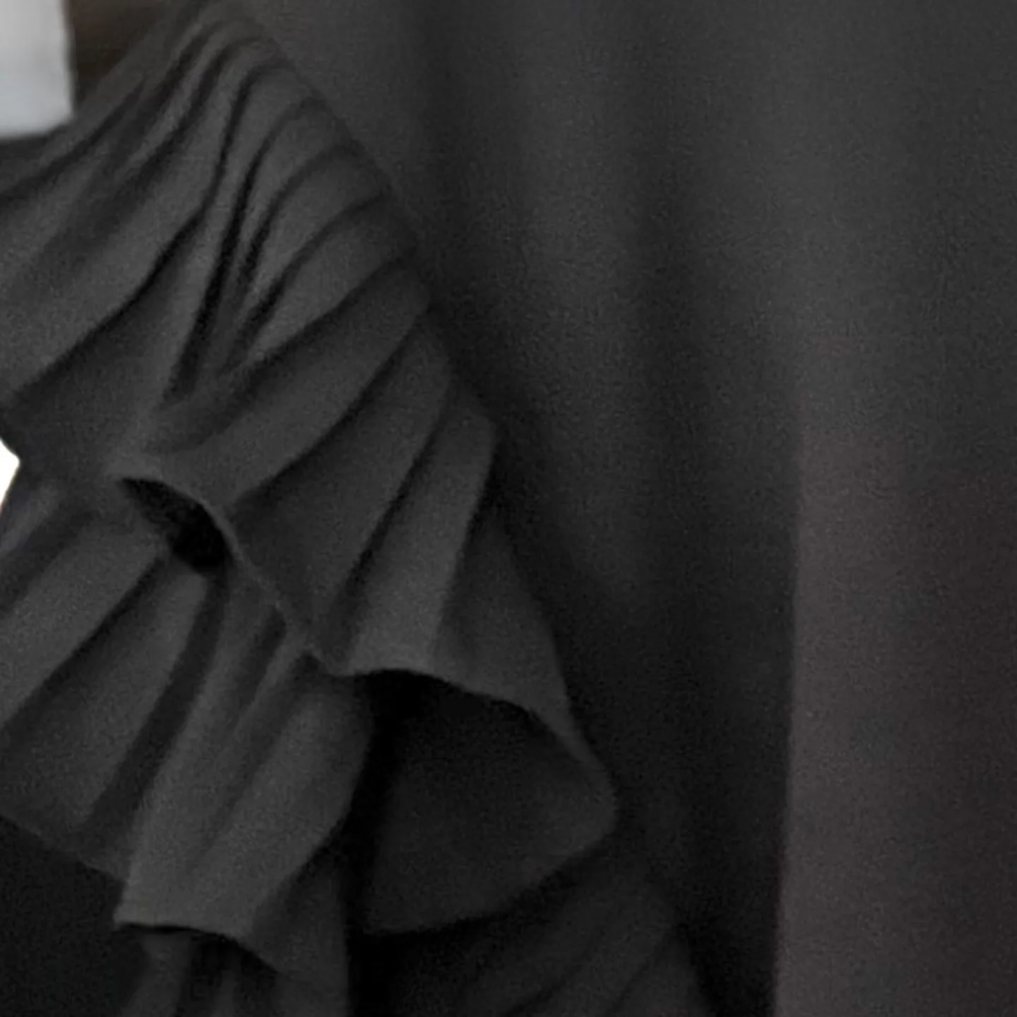 She + Sky Black Ruffle Sleeve Top - Size M image indicator(2)