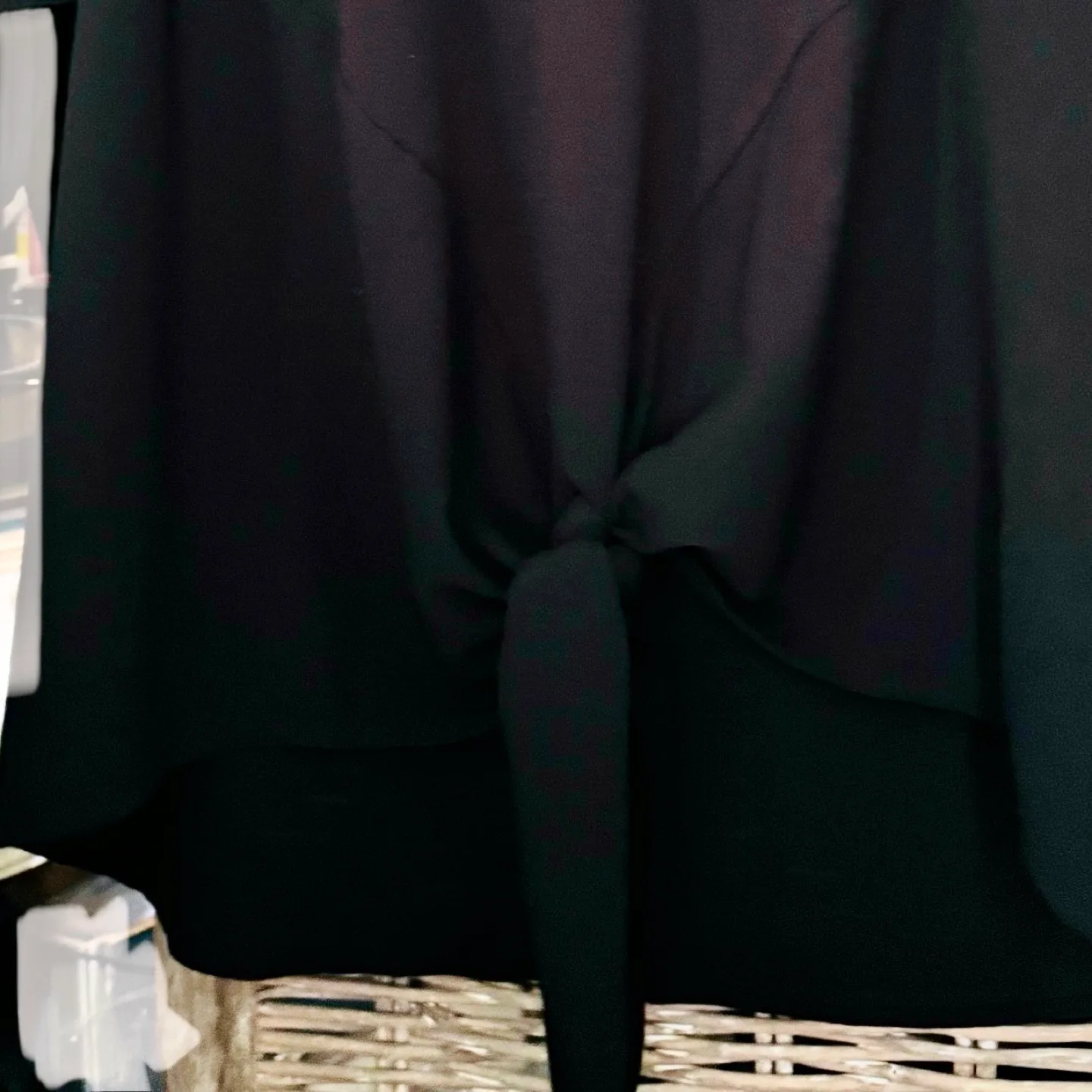 She + Sky Black Ruffle Sleeve Top - Size M image indicator(3)