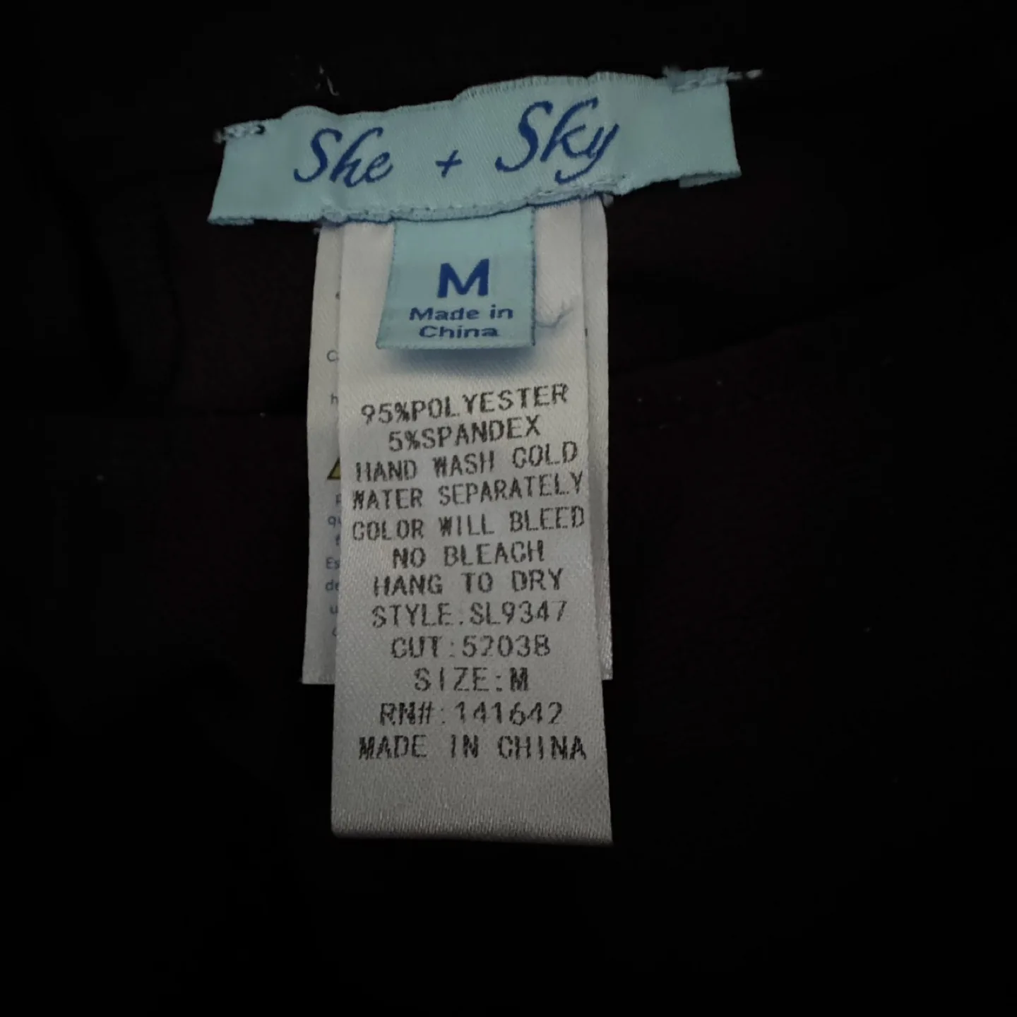 She + Sky Black Ruffle Sleeve Top - Size M image indicator(5)