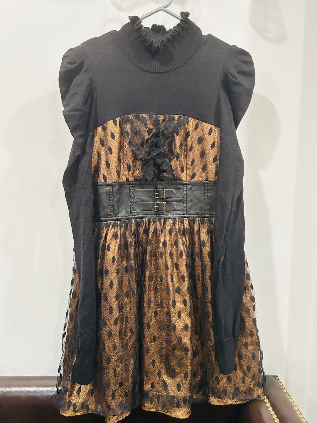 Black & Gold Dress with Belt thumbnail