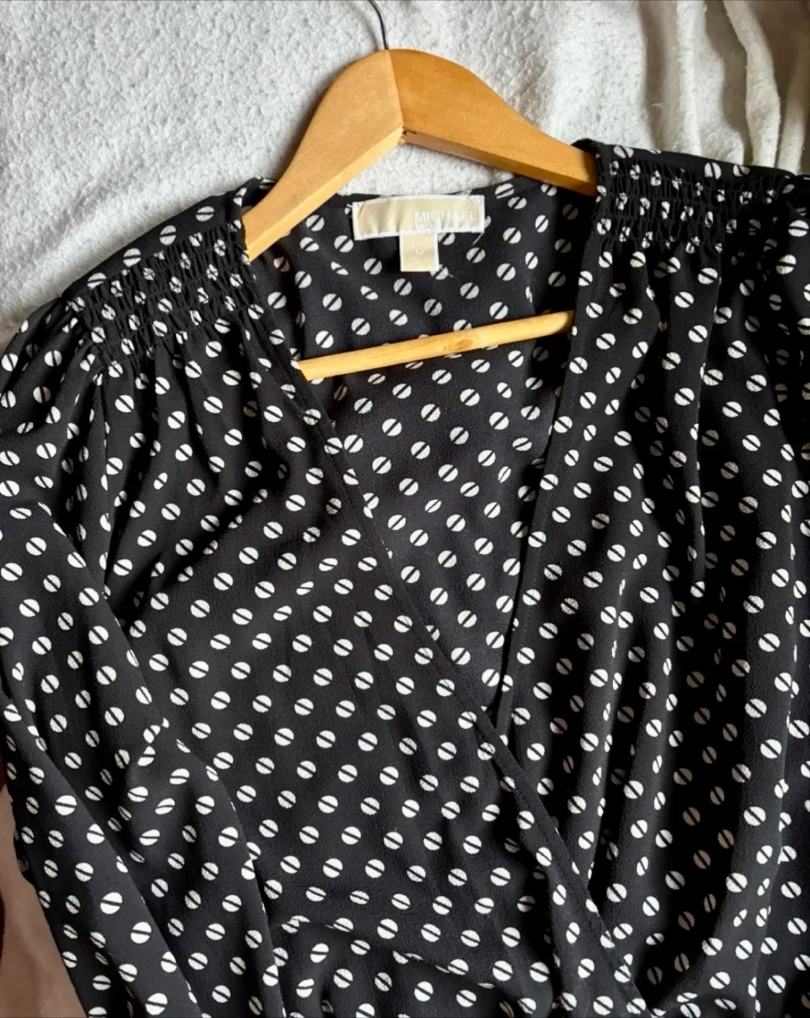 Michael Michael Kors Black Polka Dot Dress - Size M thumbnail