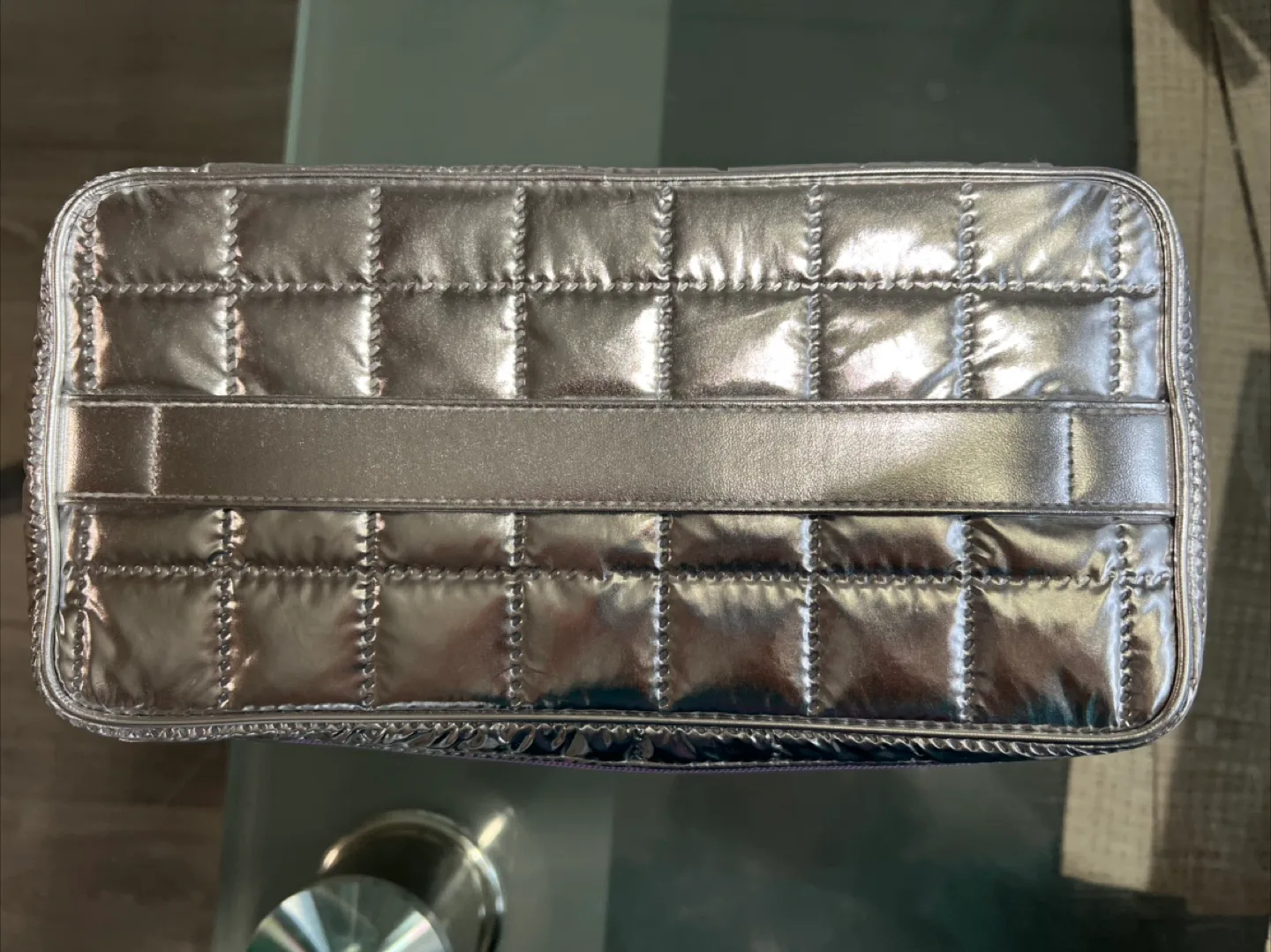 Clinique Silver Quilted Cosmetic Bag image indicator(2)