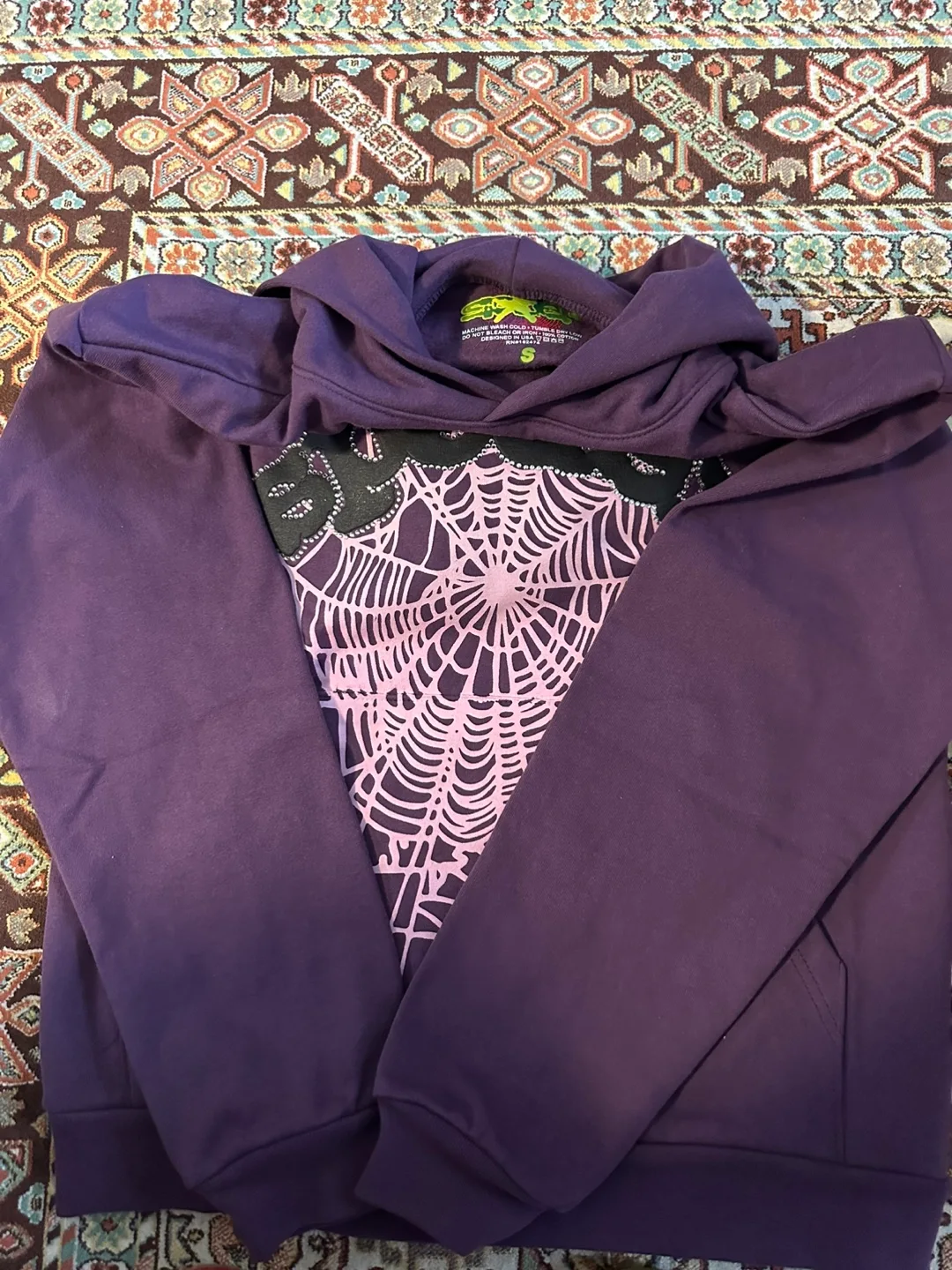 Sp5der Purple Hoodie Size S image indicator(2)