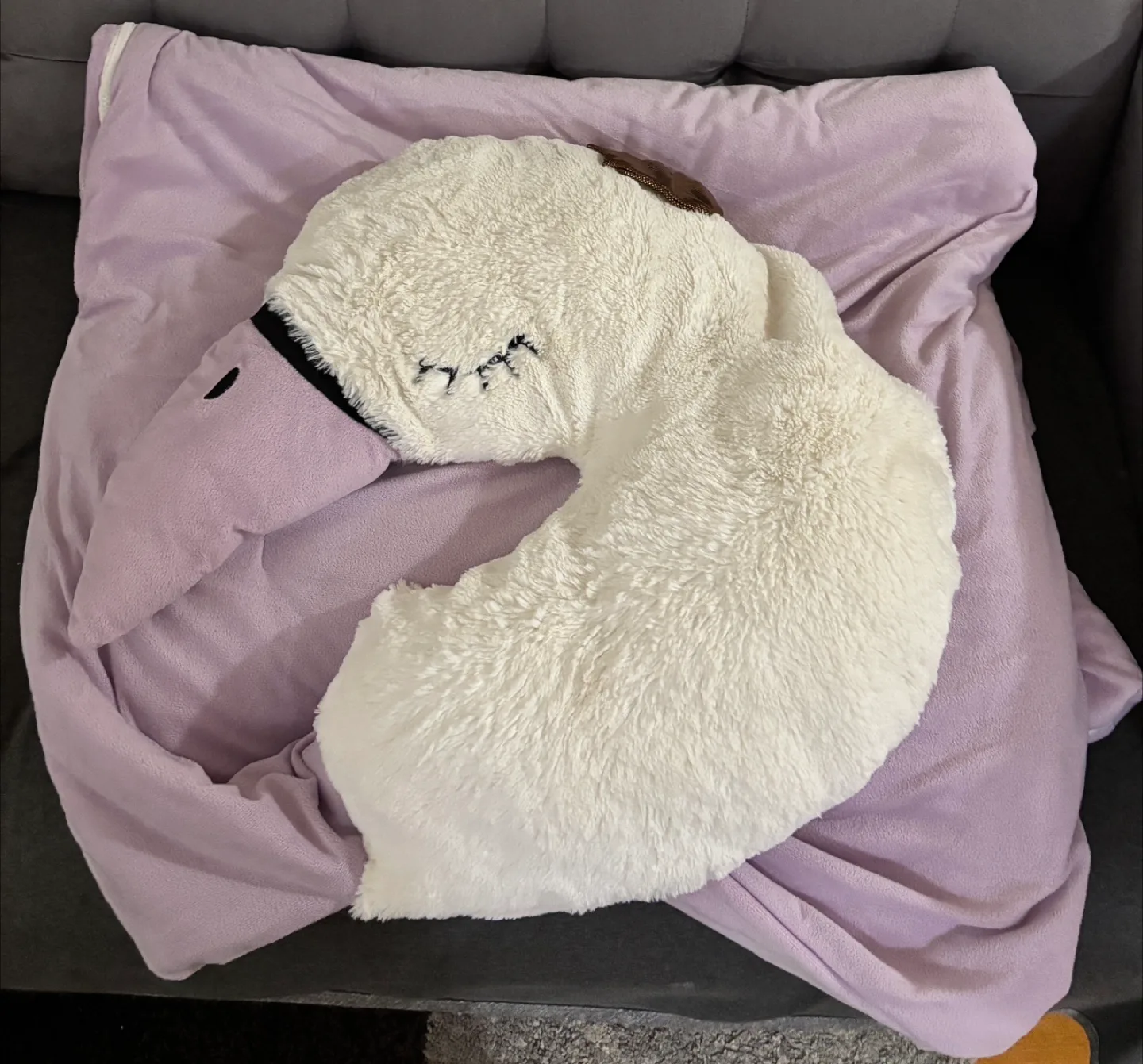 New Plush Swan Blanket/Sleeping bag and free white blanket thumbnail