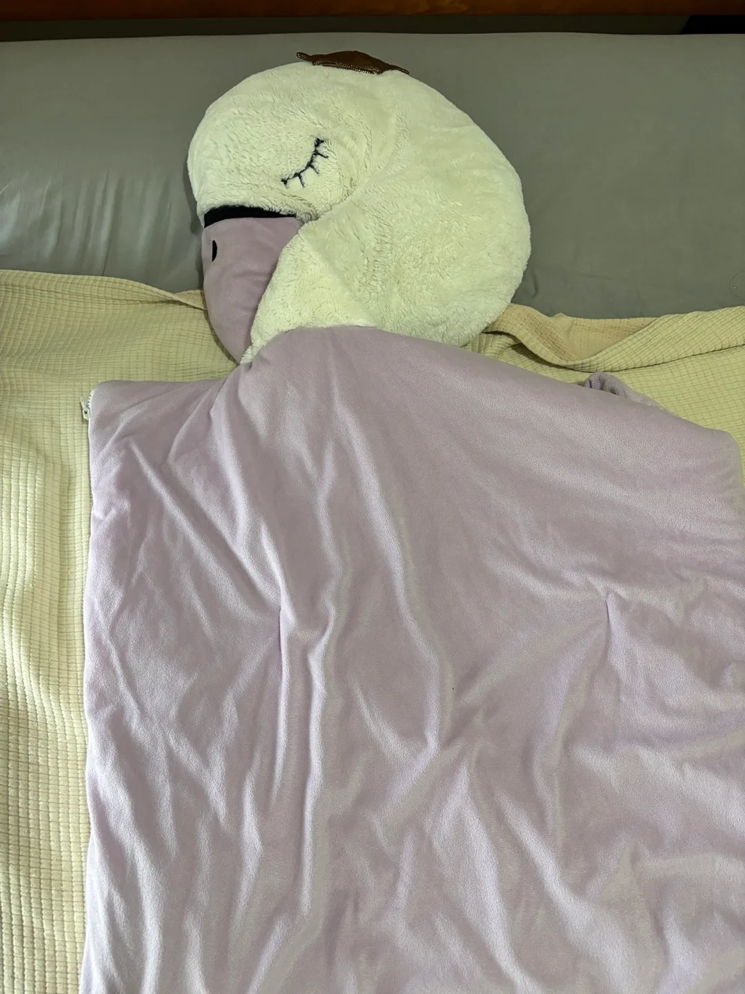 New Plush Swan Blanket/Sleeping bag and free white blanket image indicator(3)