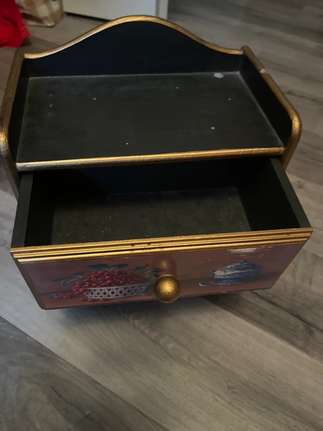 Small Wooden Storage Box with Drawers vintage image indicator(3)