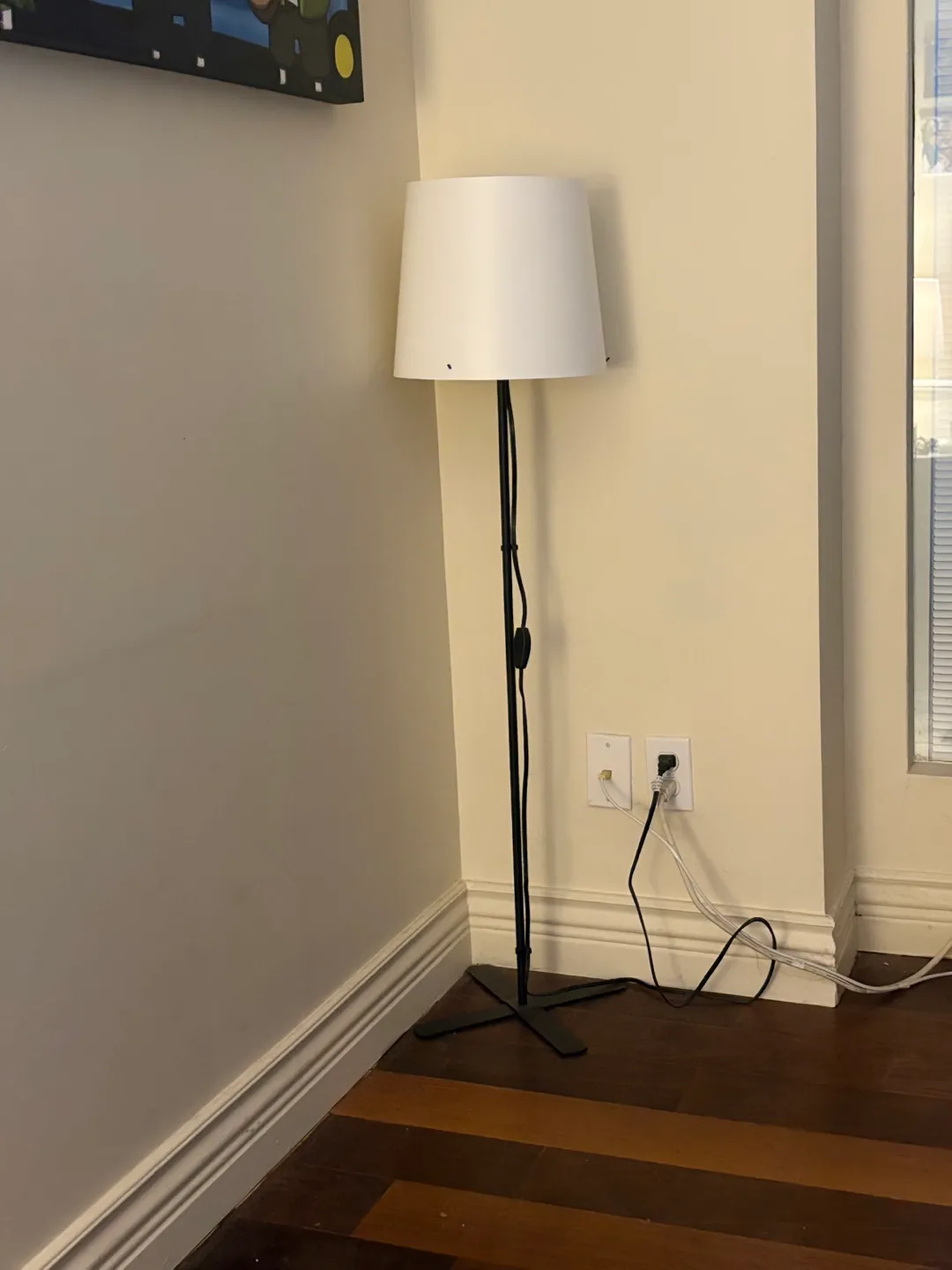 Floor Lamp - White Shade, Black Stand thumbnail