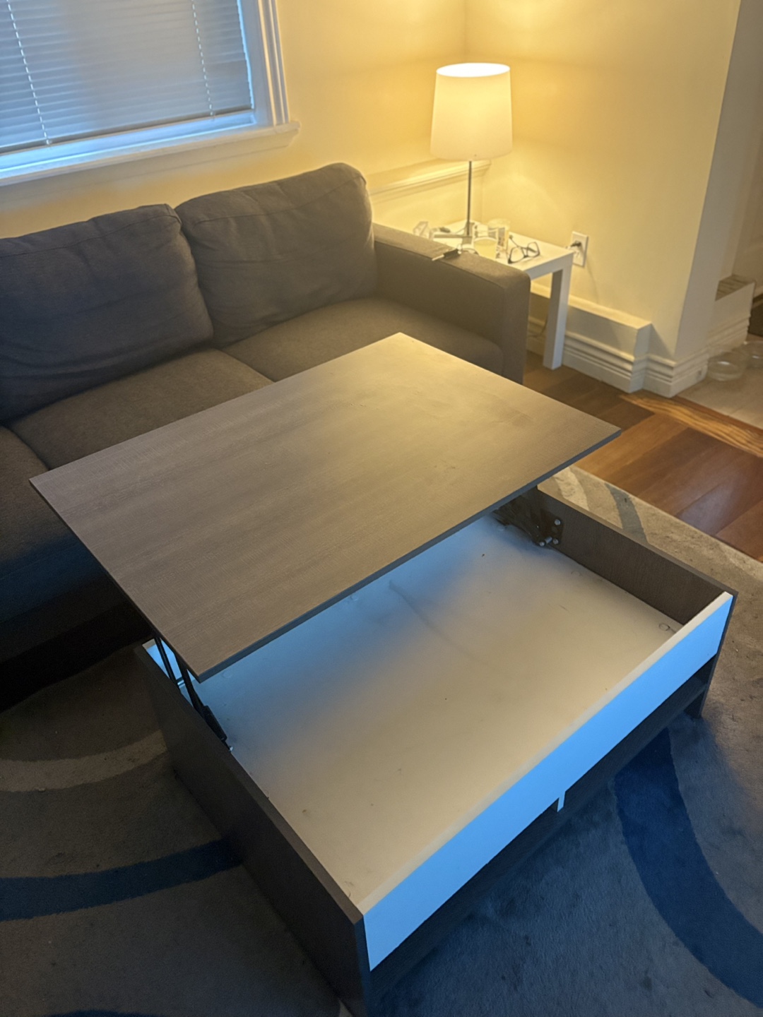 Lift Top Coffee Table - Grey & White - photo 5