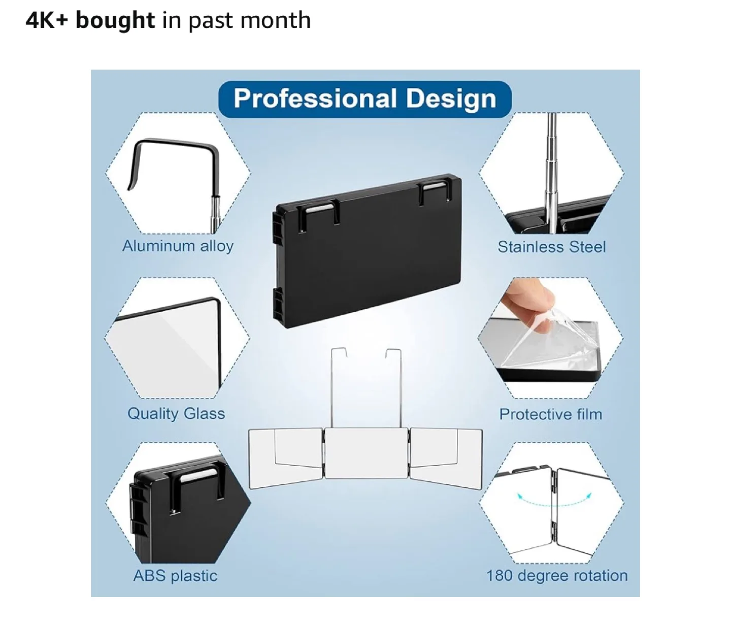 🥕3-Way Mirror for Self Hair Cutting image indicator(3)