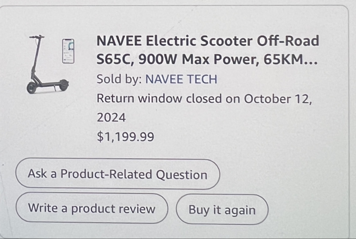 NAVEE S65C Electric Scooter - Off-Road - photo 3