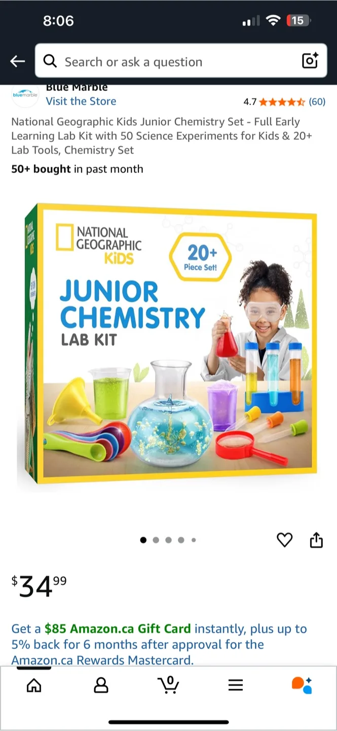 National Geographic Kids Junior Chemistry Lab Kit thumbnail