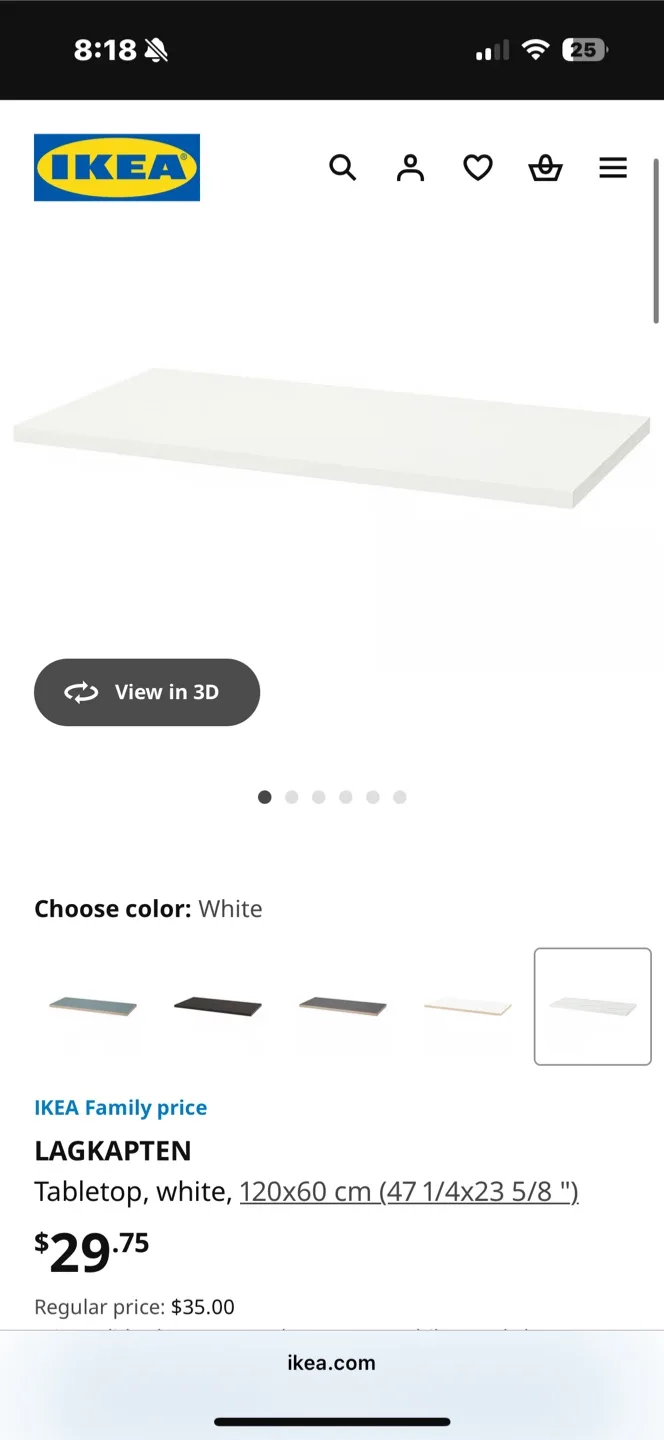 IKEA vanity table top LAGKAPTEN thumbnail