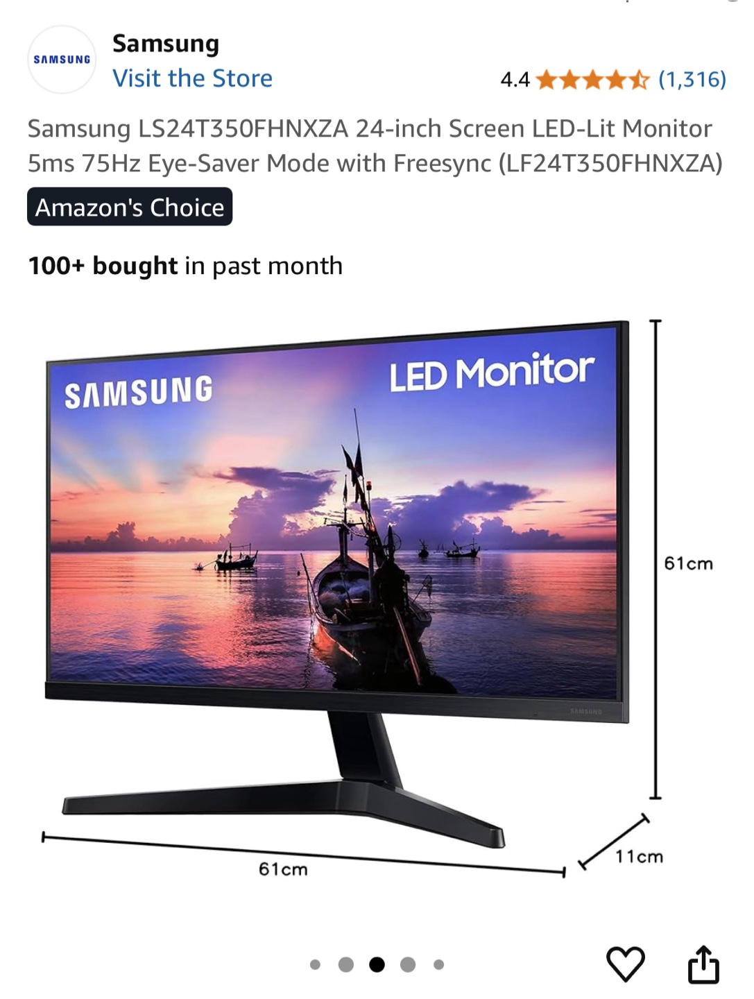 Samsung 24-inch LED Monitor + free monitor stand! - photo 5