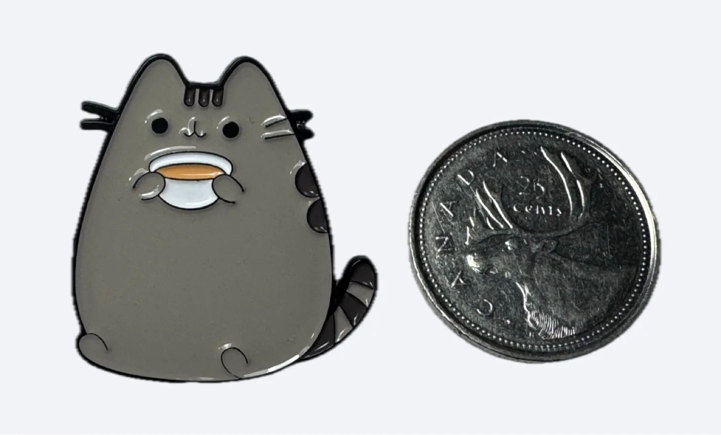 Pusheen Cat Enamel Pin with Coffee thumbnail