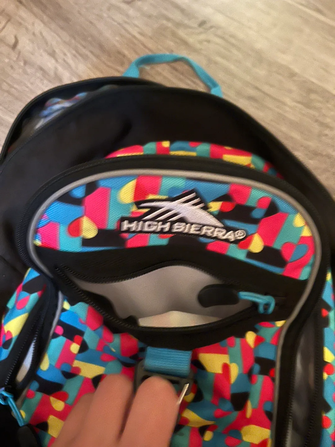High Sierra Backpack - Black with Colourful Design image indicator(3)