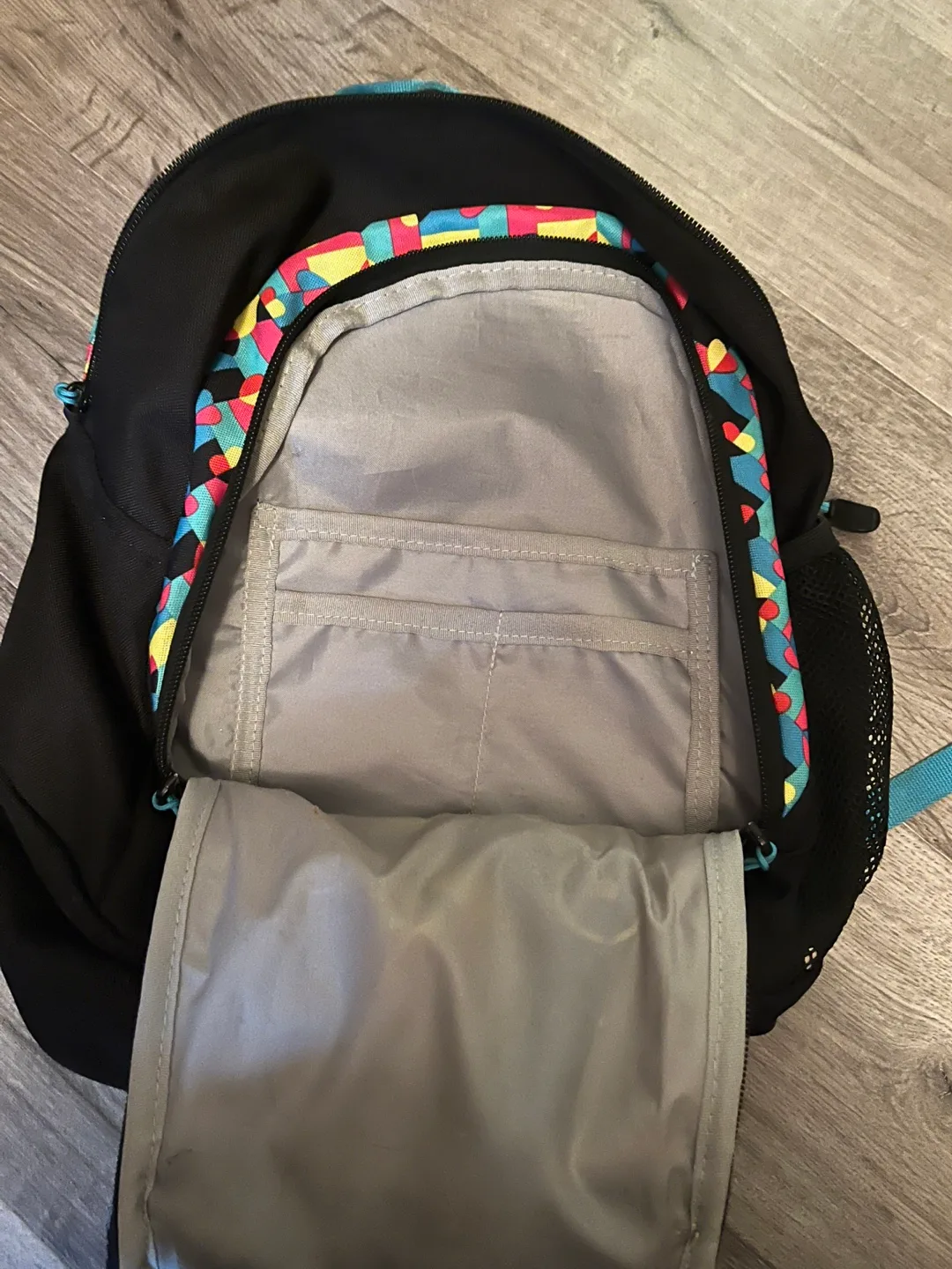 High Sierra Backpack - Black with Colourful Design image indicator(4)