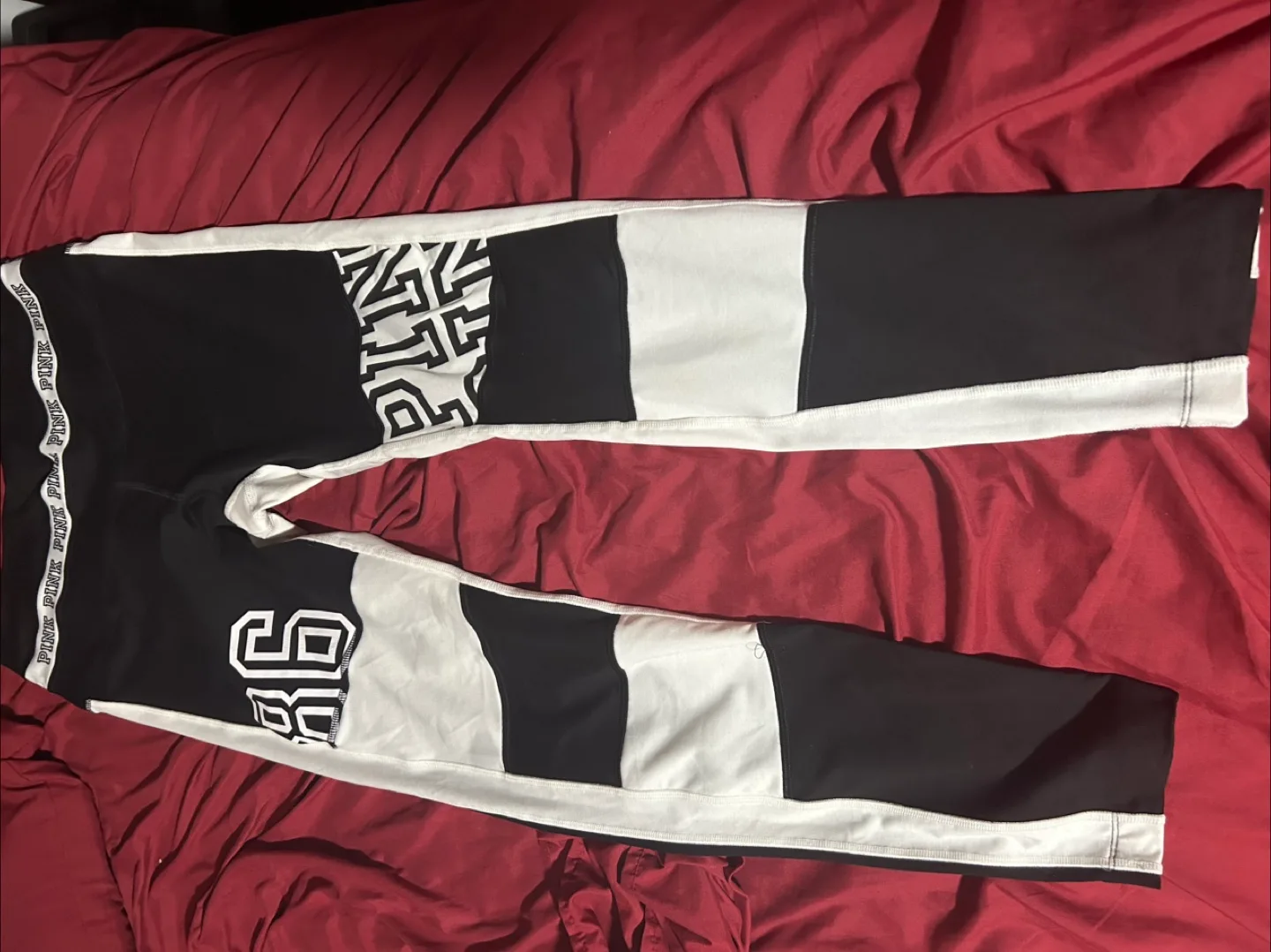 PINK Ultimate Leggings - Black & White, Size L thumbnail