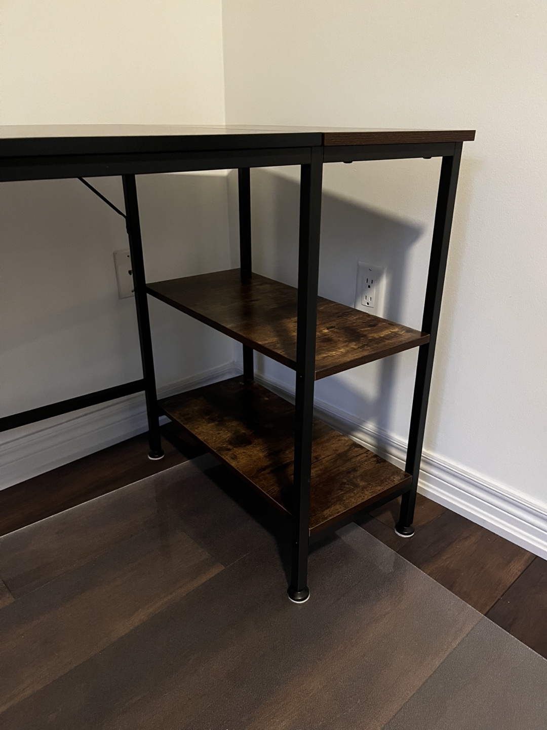 Black & Rustic Brown Computer Desk with Shelves - photo 3
