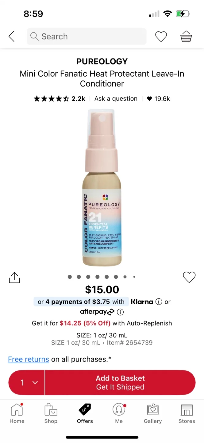 Color Fanatic Heat Protectant Leave in Conditioner thumbnail