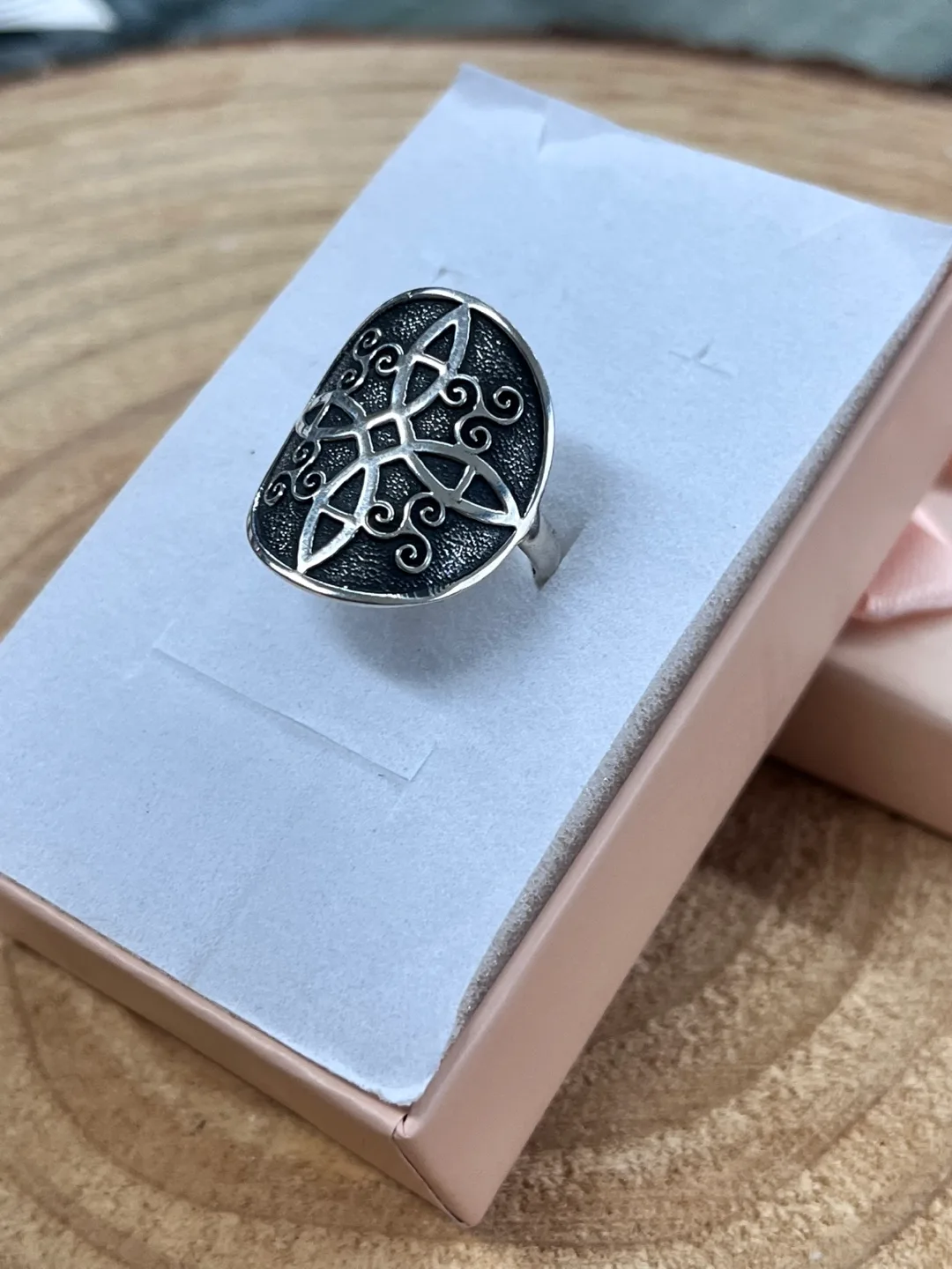 Silver 9.25  Ring with Celtic Knot Design thumbnail