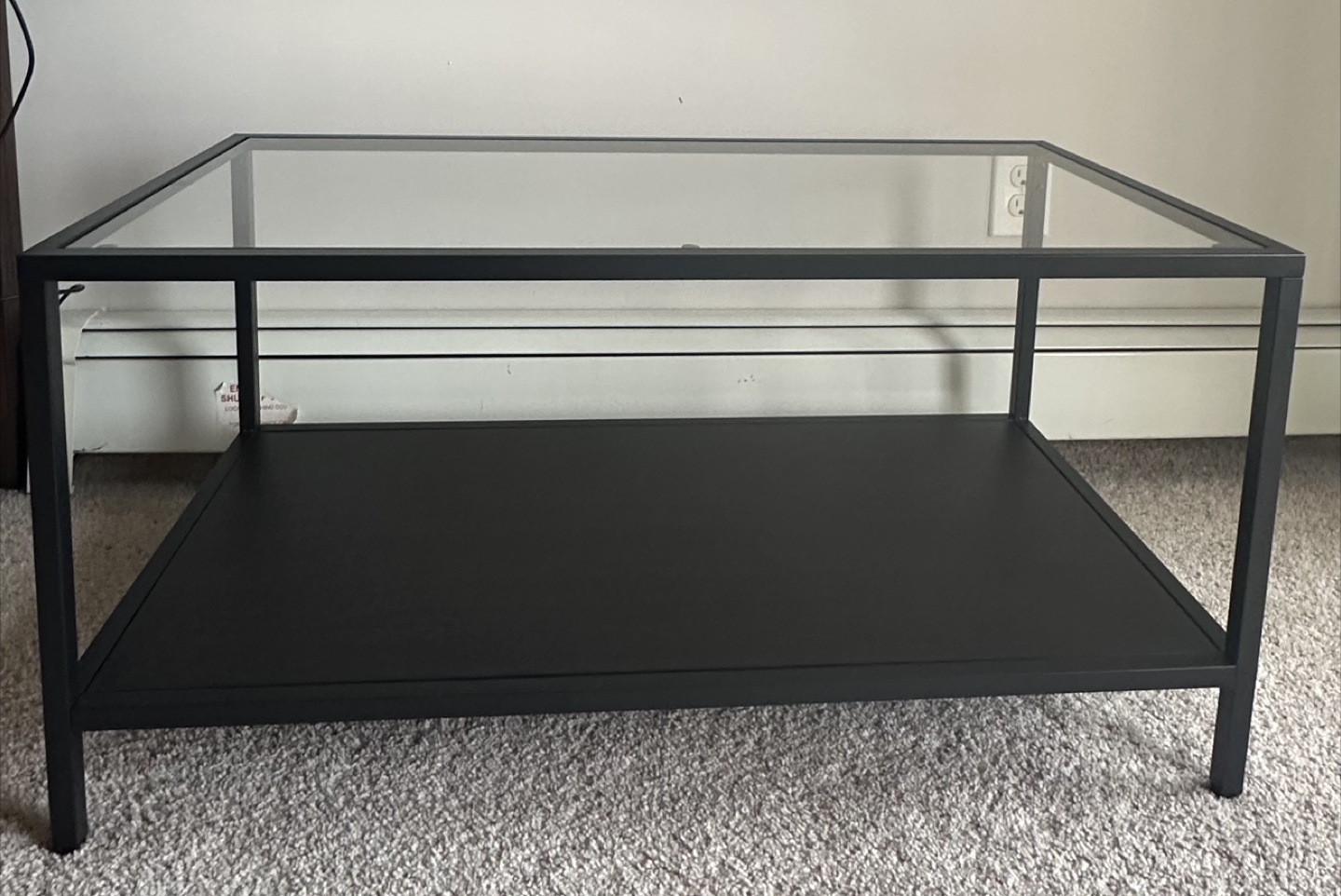 Black Coffee Table with Glass Top - photo 4