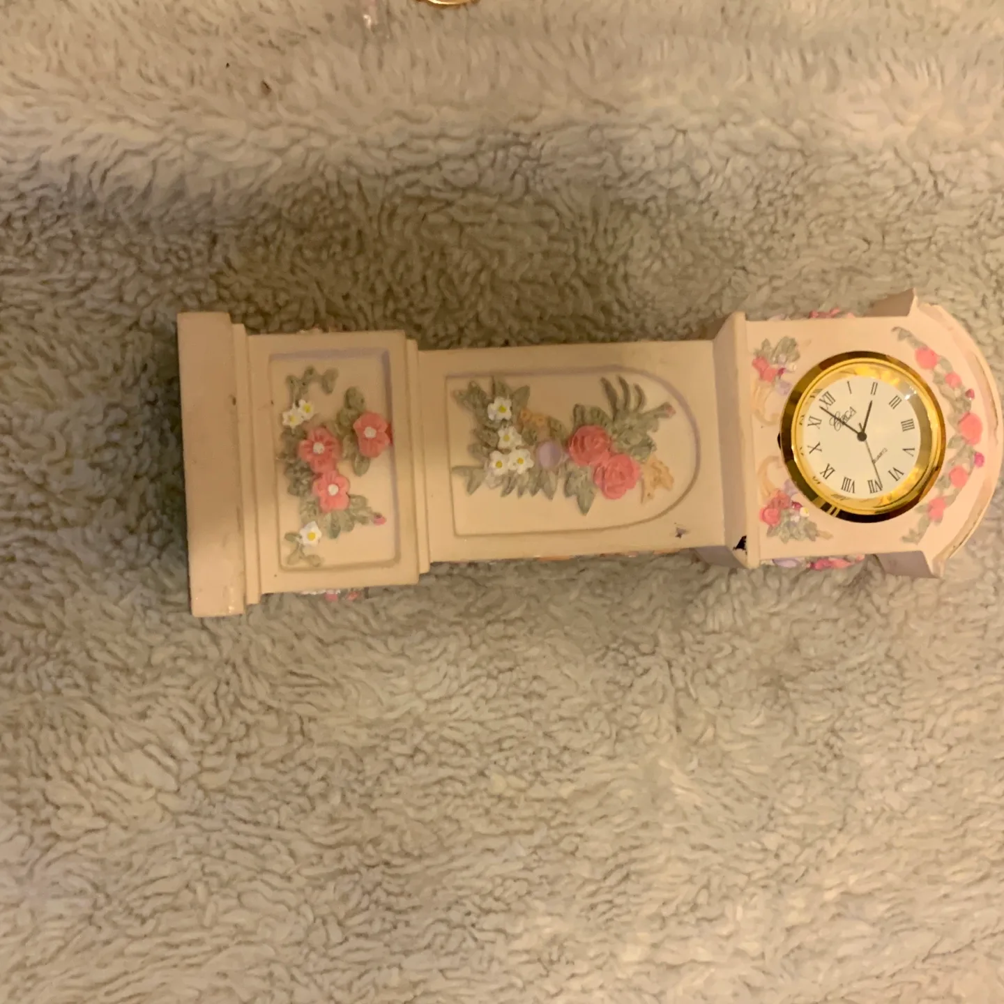 Vintage Angelica Floral Mantel Clock thumbnail