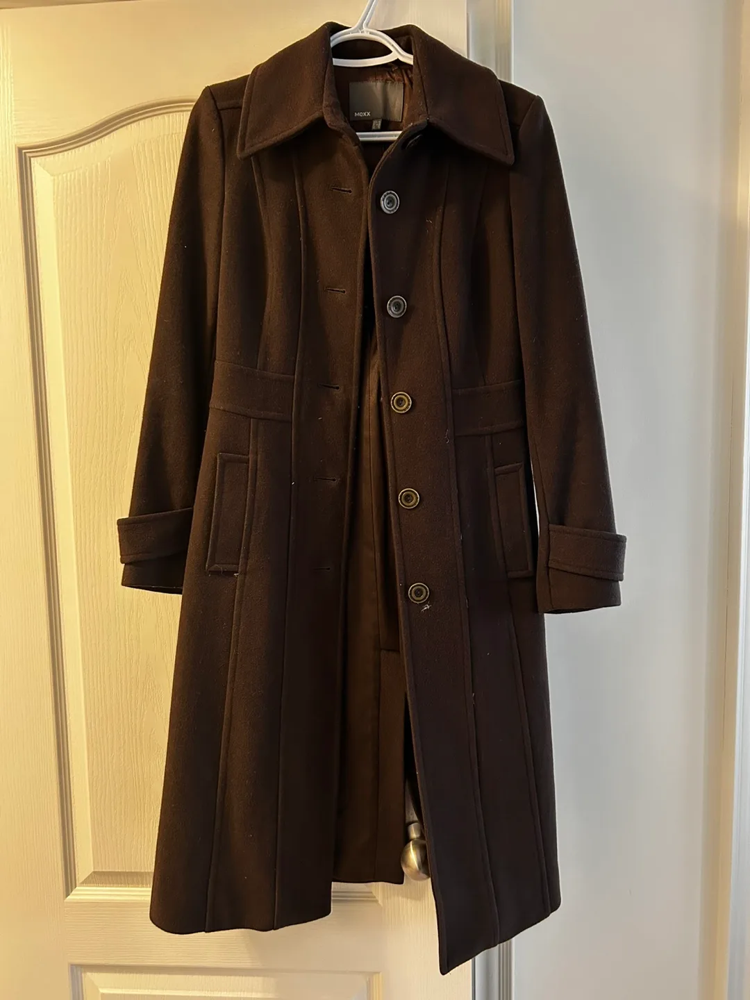 MEXX Brown Wool Blend Coat Size 4 thumbnail