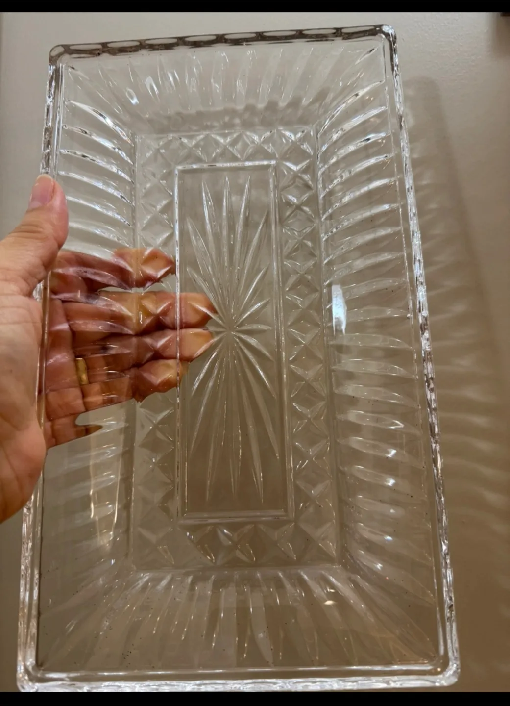 🇨🇦🍁Clear Glass Serving Tray thumbnail