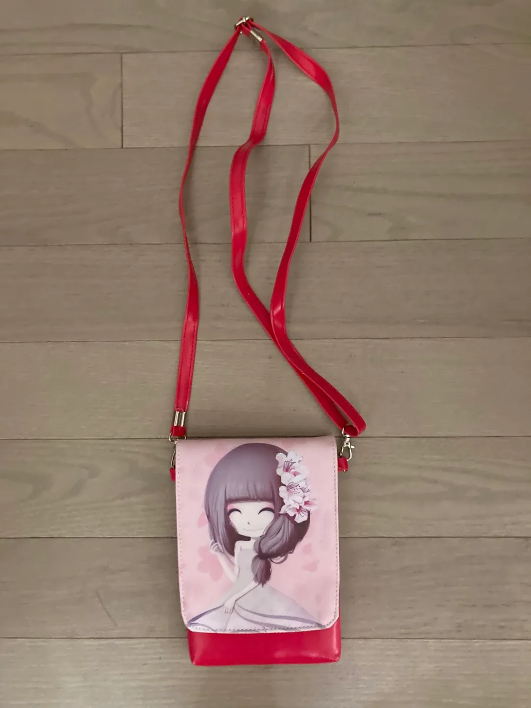 🇨🇦🍁Cute Pink & Red Crossbody Bag thumbnail
