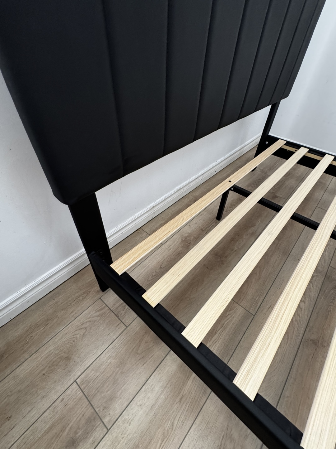 Queen Black PU Platform Bed - photo 3