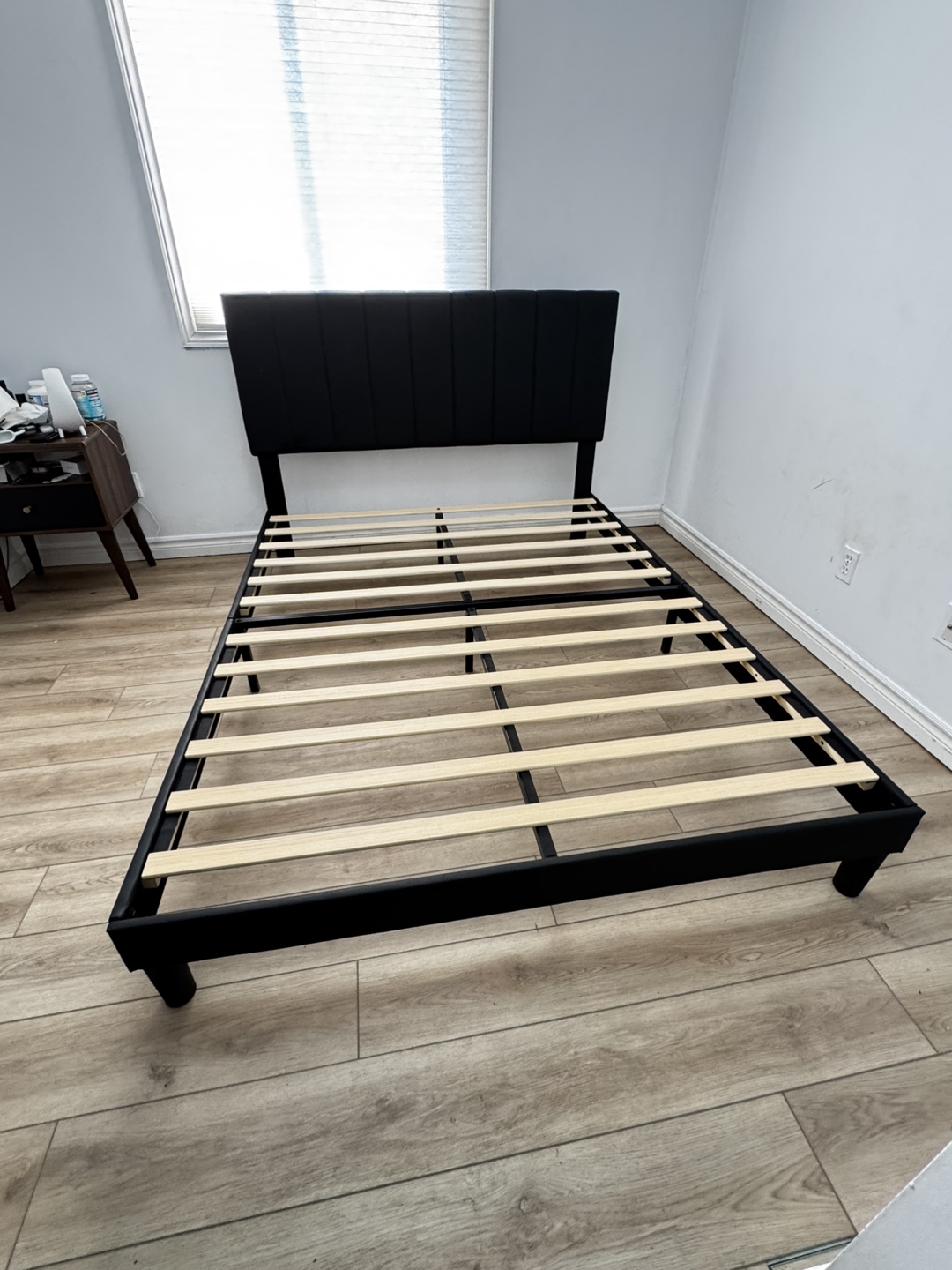 Queen Black PU Platform Bed