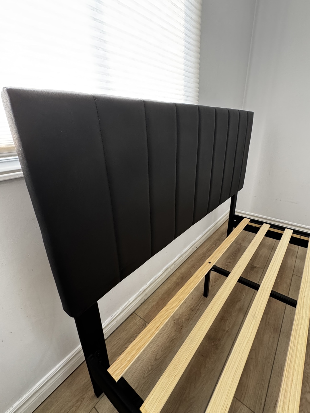 Queen Black PU Platform Bed - photo 2