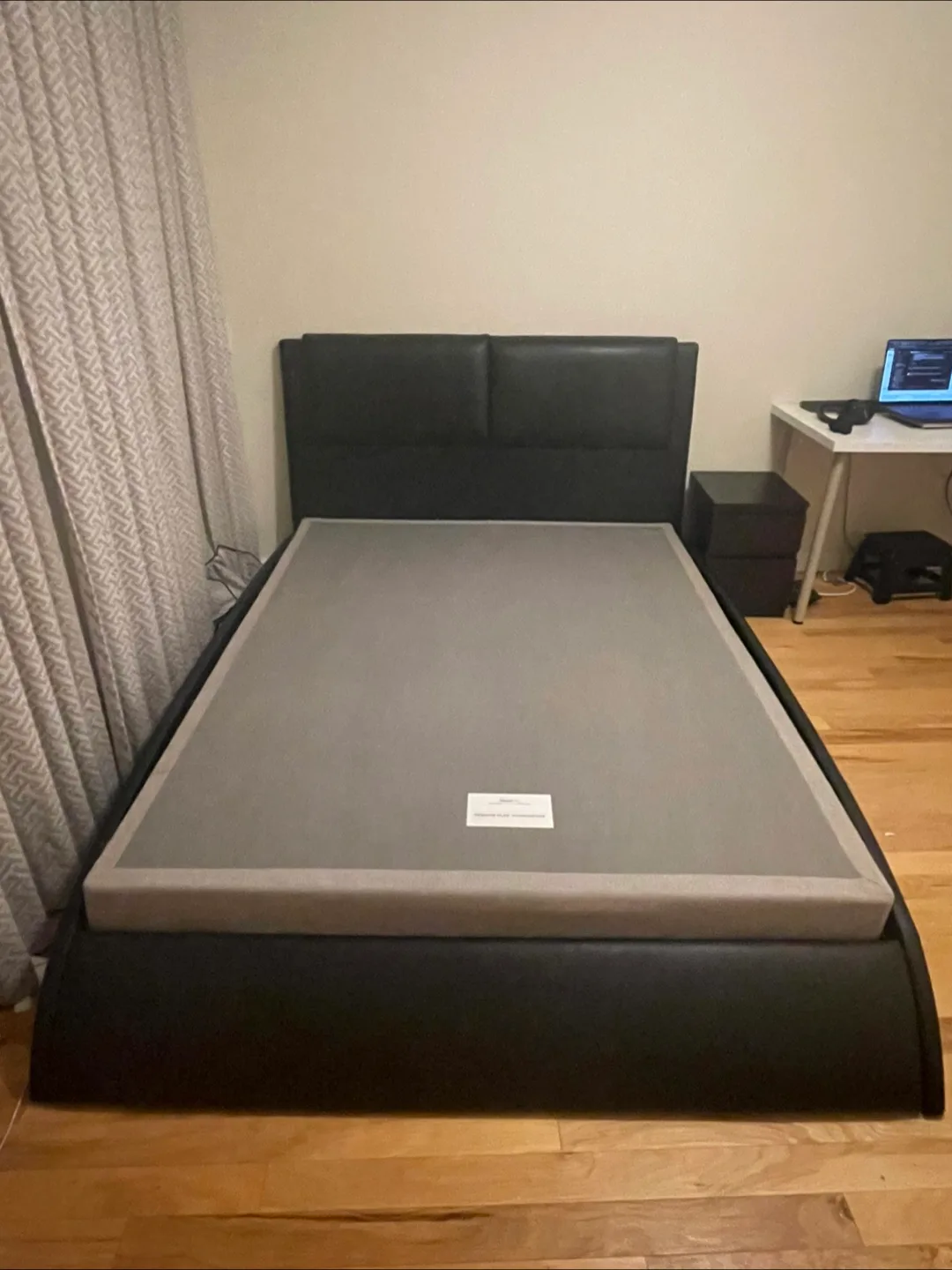 Queen size Black Leather Bed Frame thumbnail