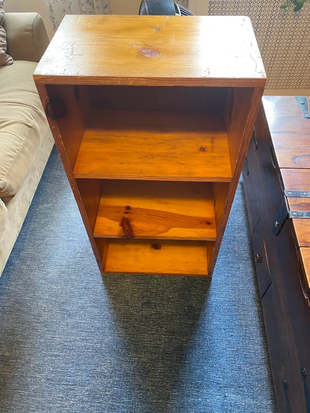 Small Sturdy Pine Bookshelf - 2ft 10in Tall thumbnail