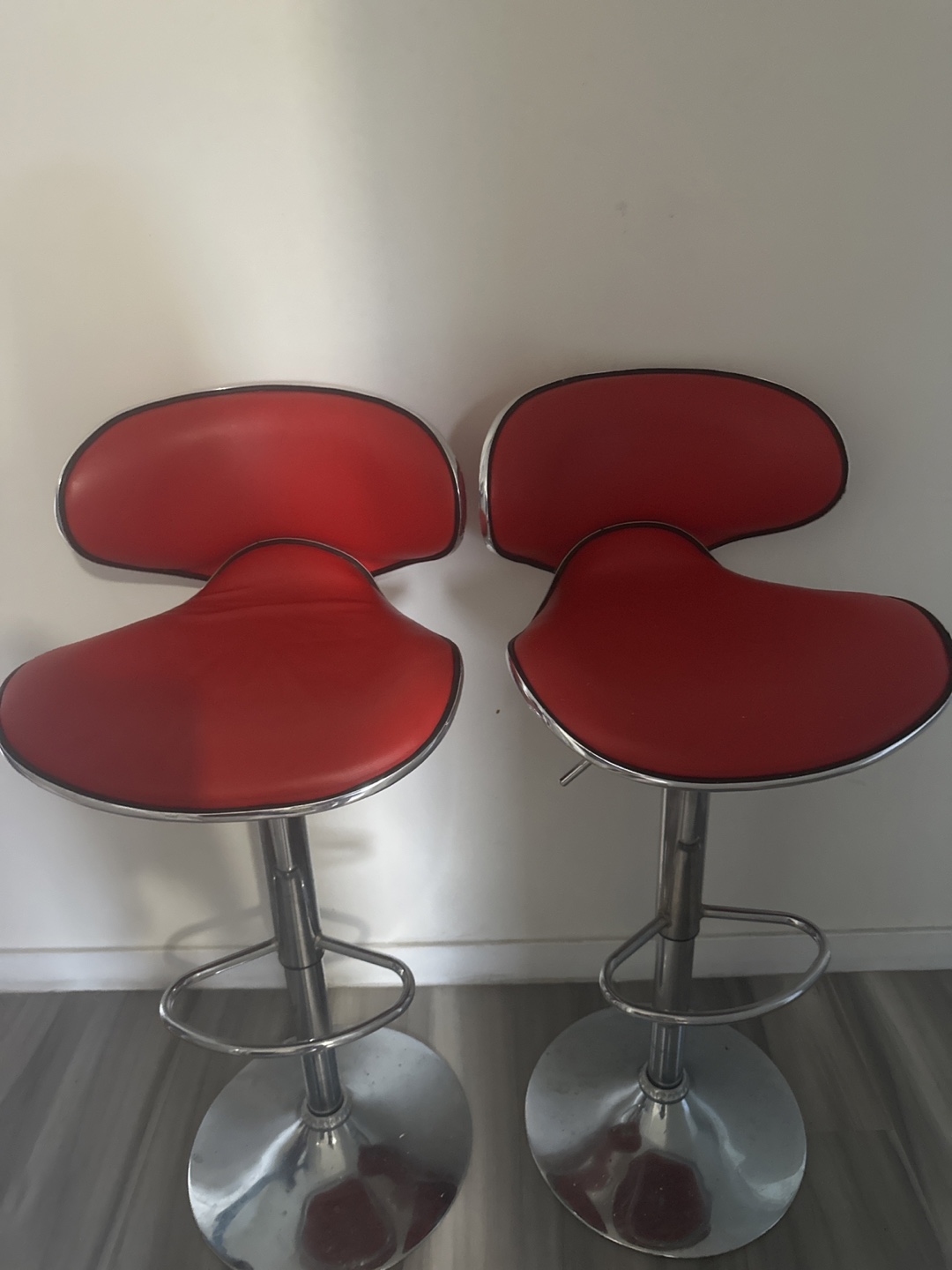 Red Bar Stools - Set of 2