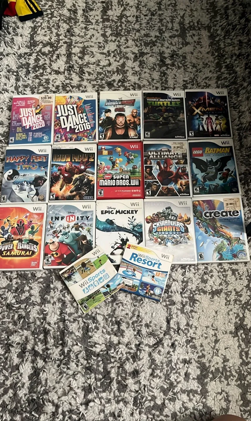Wii Games Lot - Just Dance, Mario, Batman & More! thumbnail